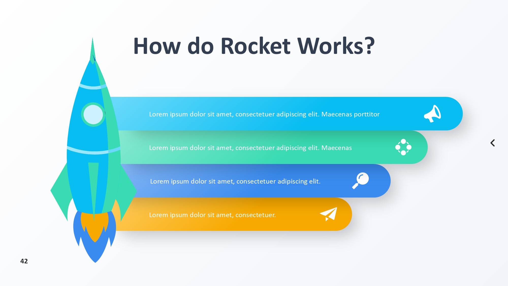 火箭图形信息图示PPT模板