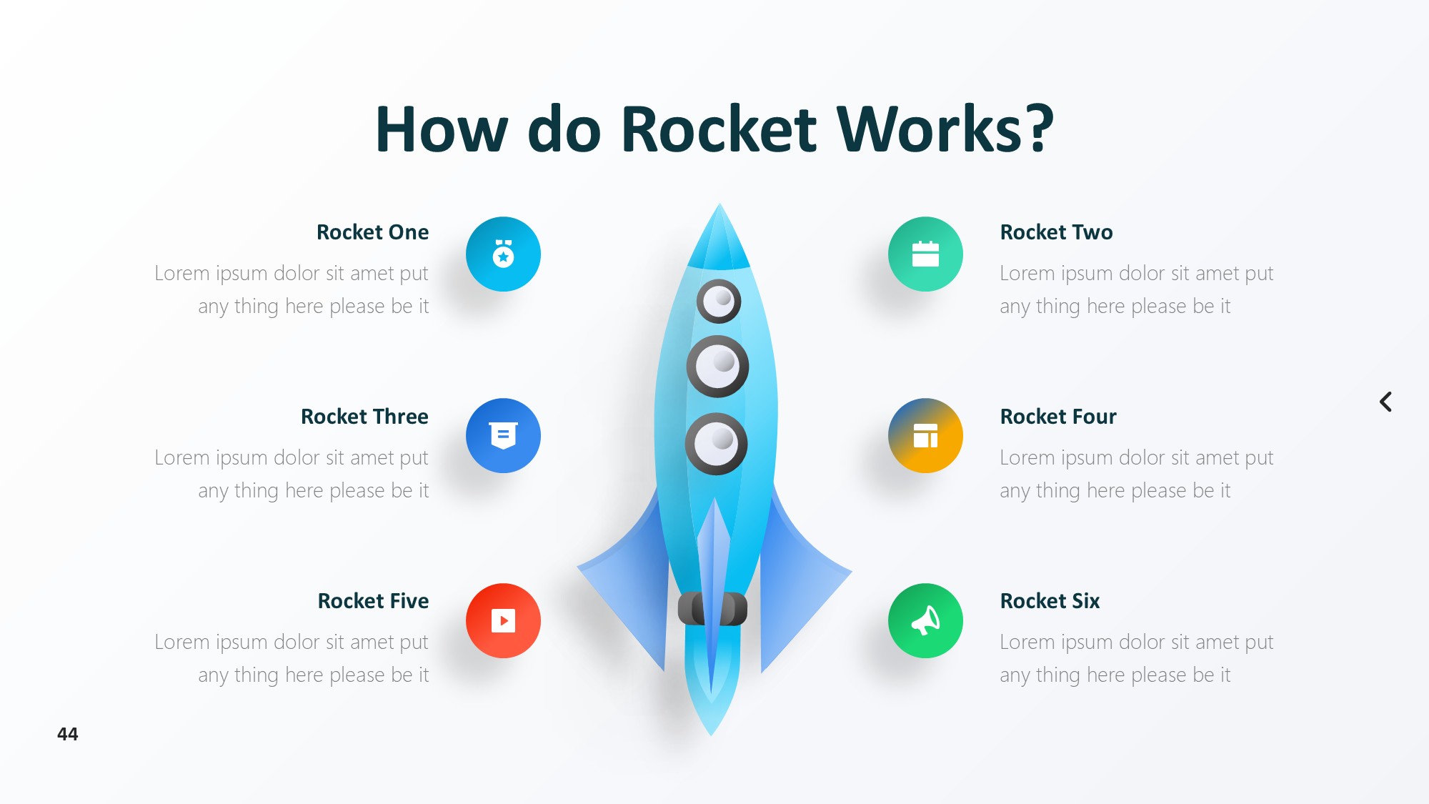 火箭图形信息图示PPT模板