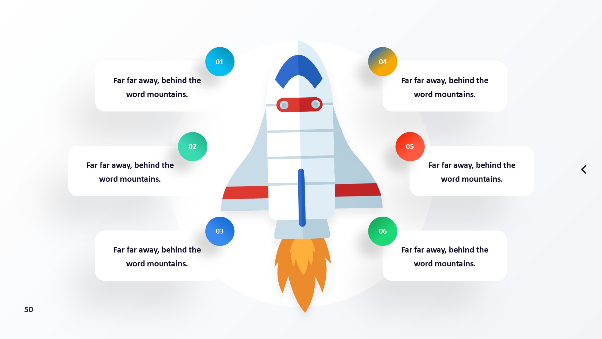 火箭图形信息图示PPT模板