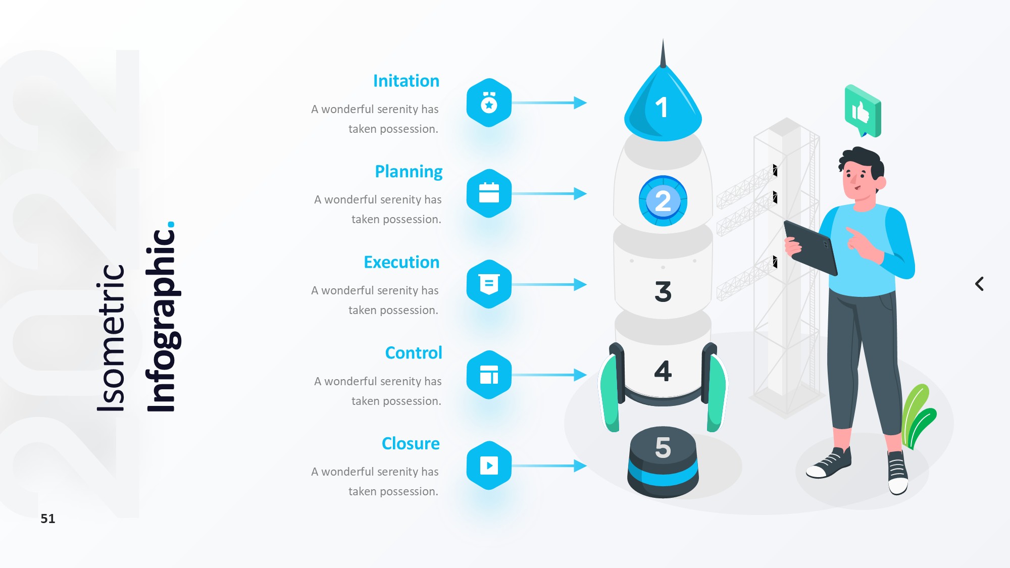 火箭图形信息图示PPT模板