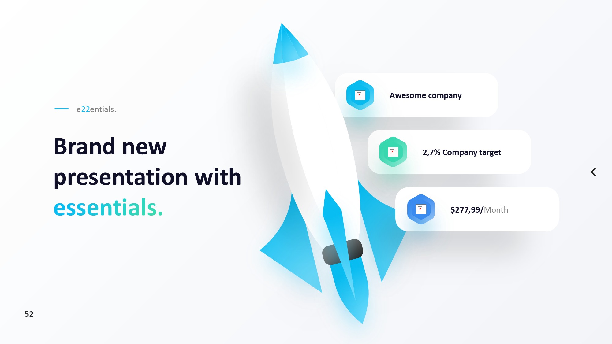 火箭图形信息图示PPT模板