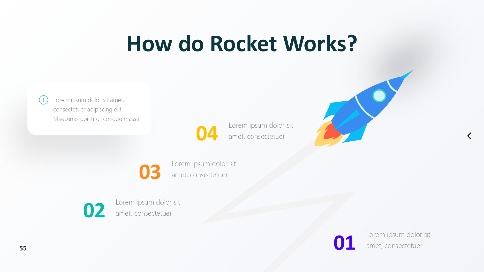 火箭图形信息图示PPT模板
