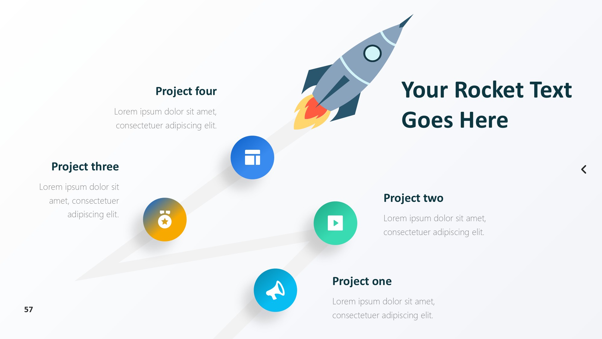 火箭图形信息图示PPT模板