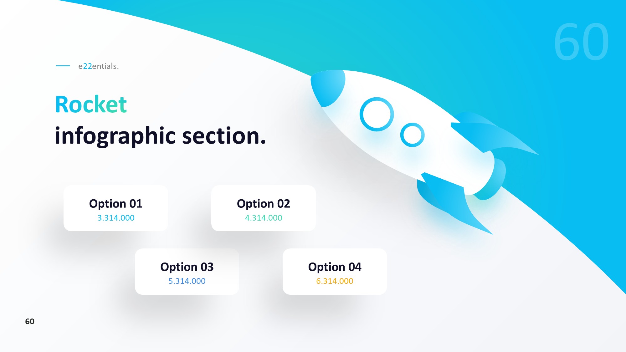 火箭图形信息图示PPT模板