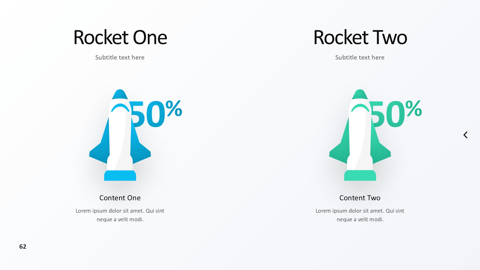 火箭图形信息图示PPT模板