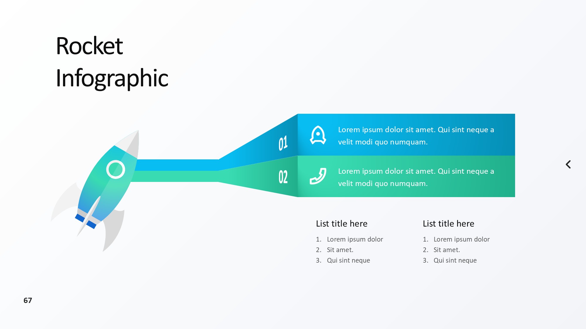 火箭图形信息图示PPT模板