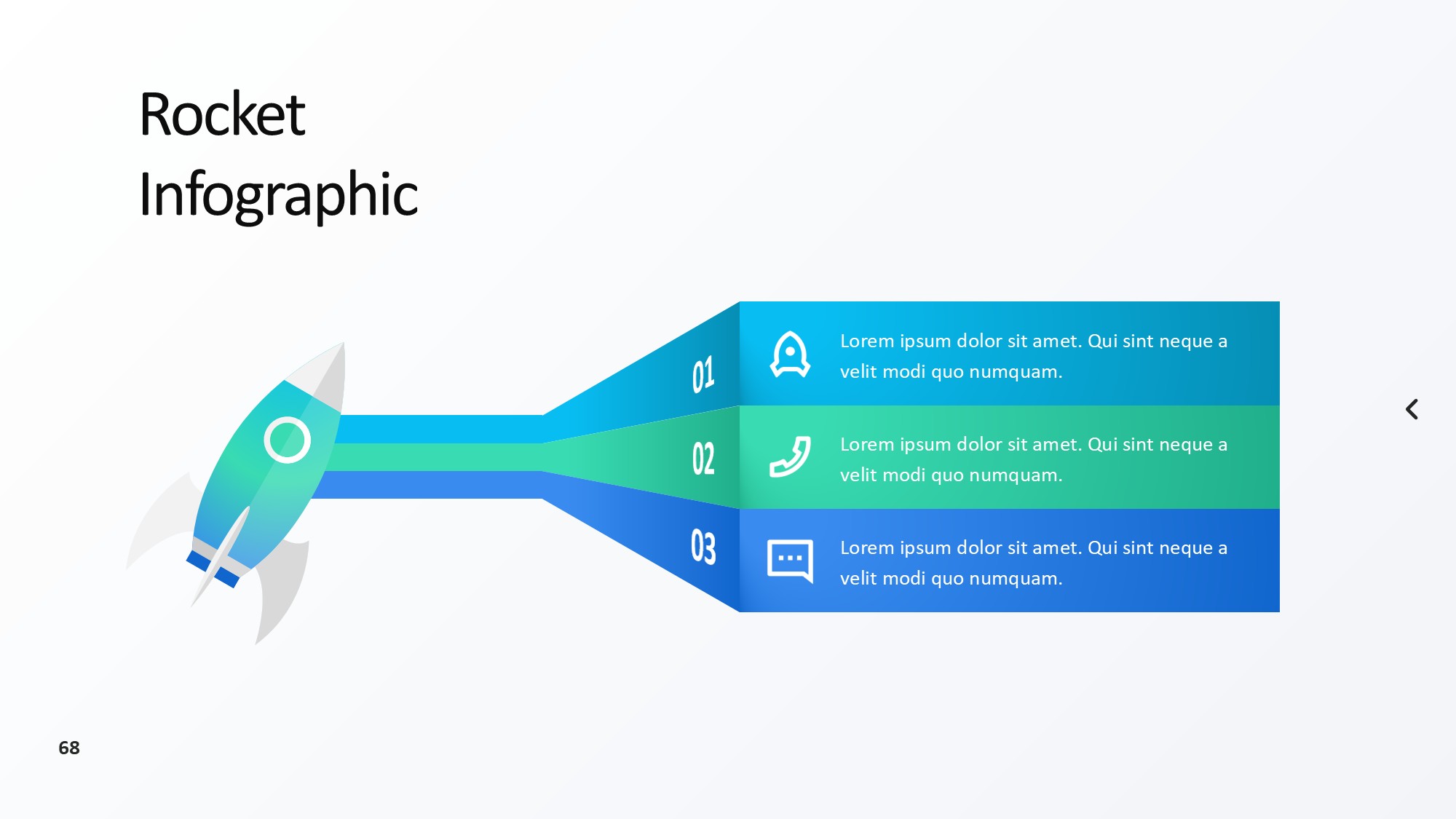 火箭图形信息图示PPT模板
