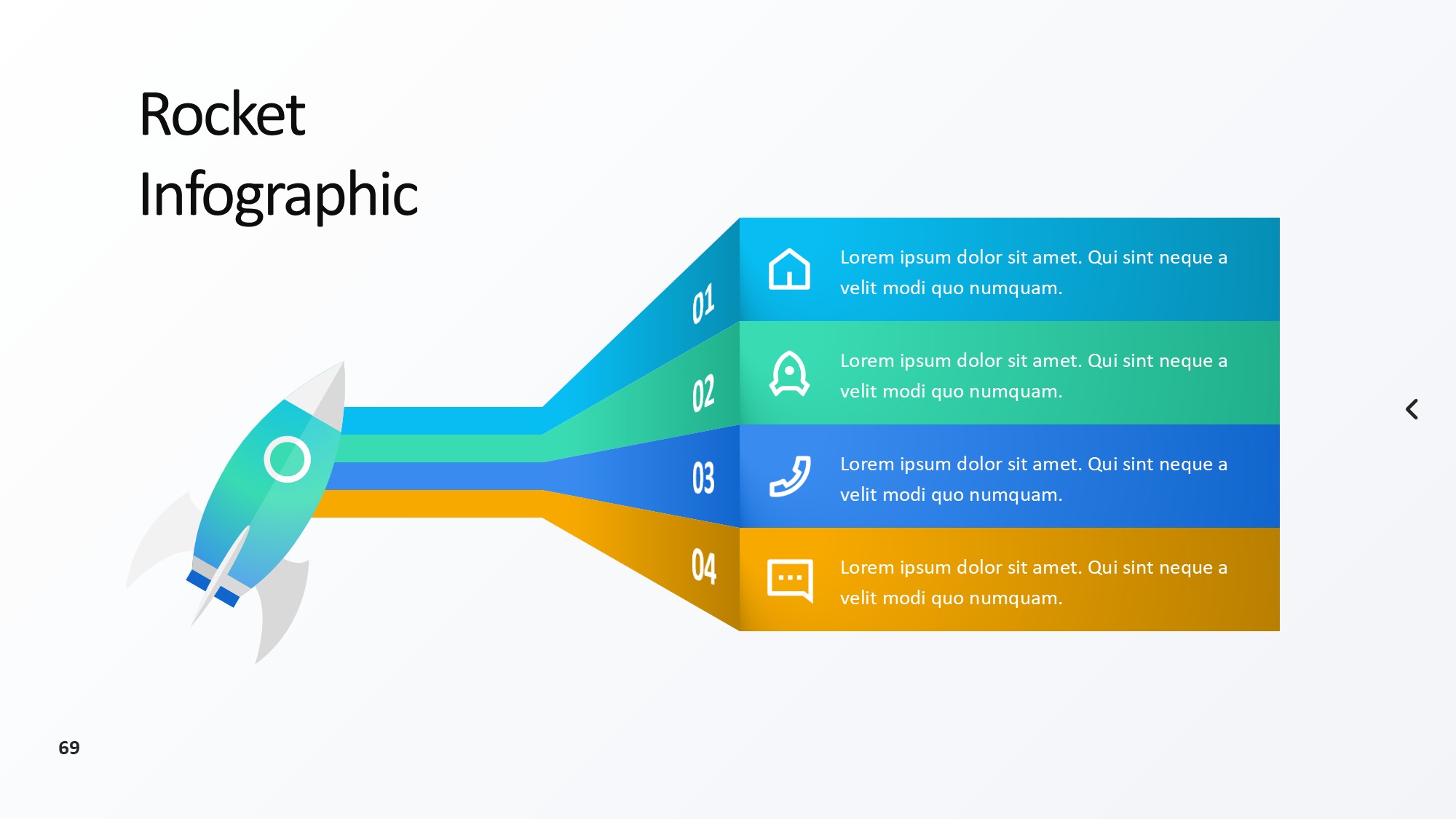 火箭图形信息图示PPT模板