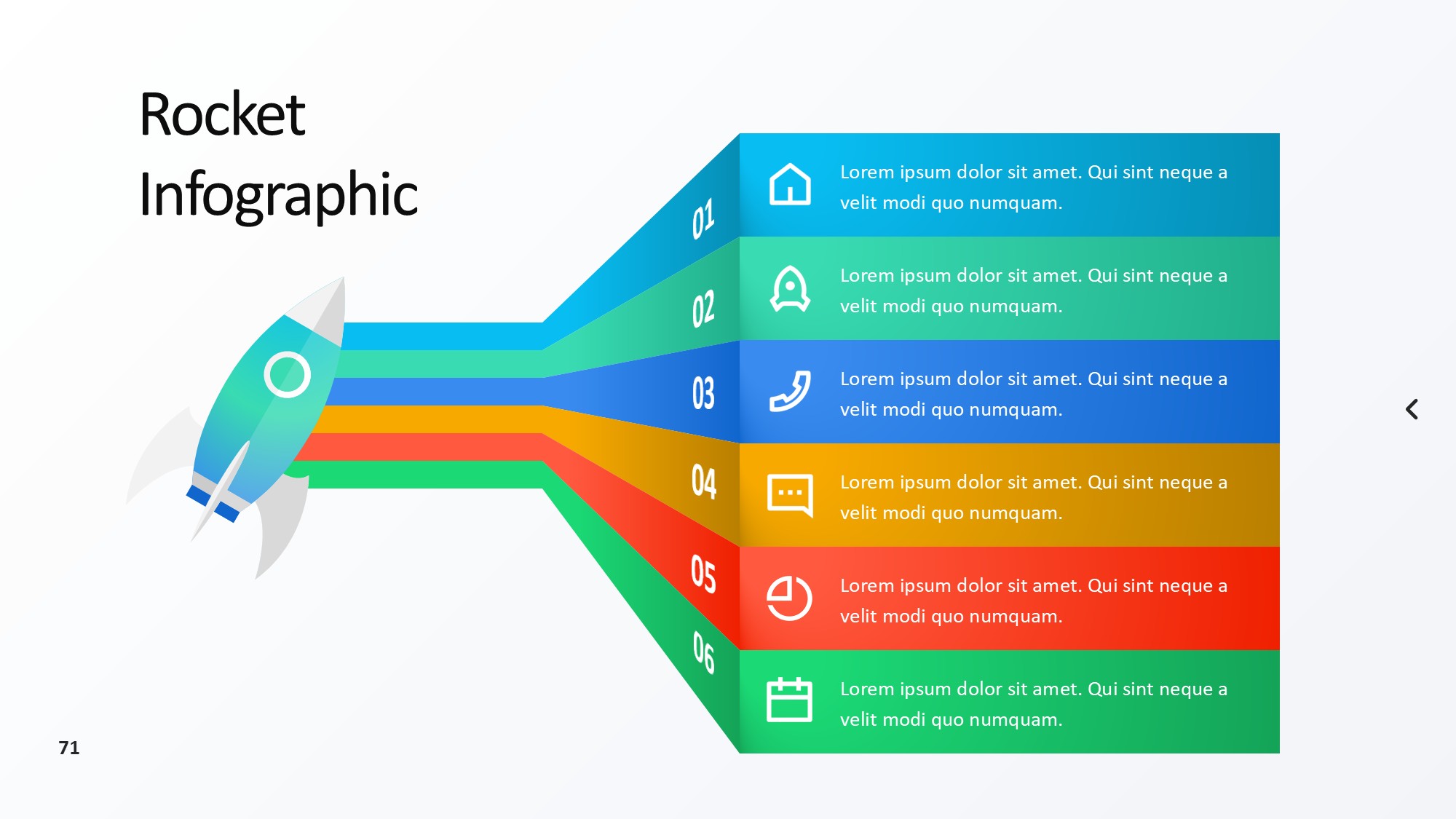火箭图形信息图示PPT模板