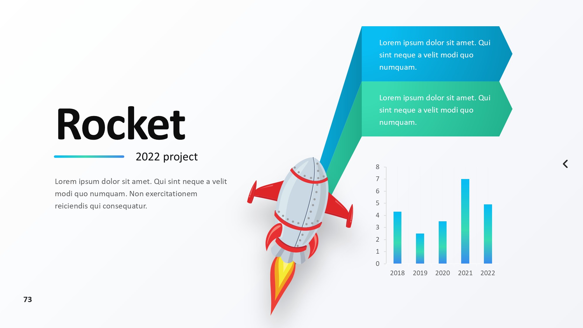 火箭图形信息图示PPT模板