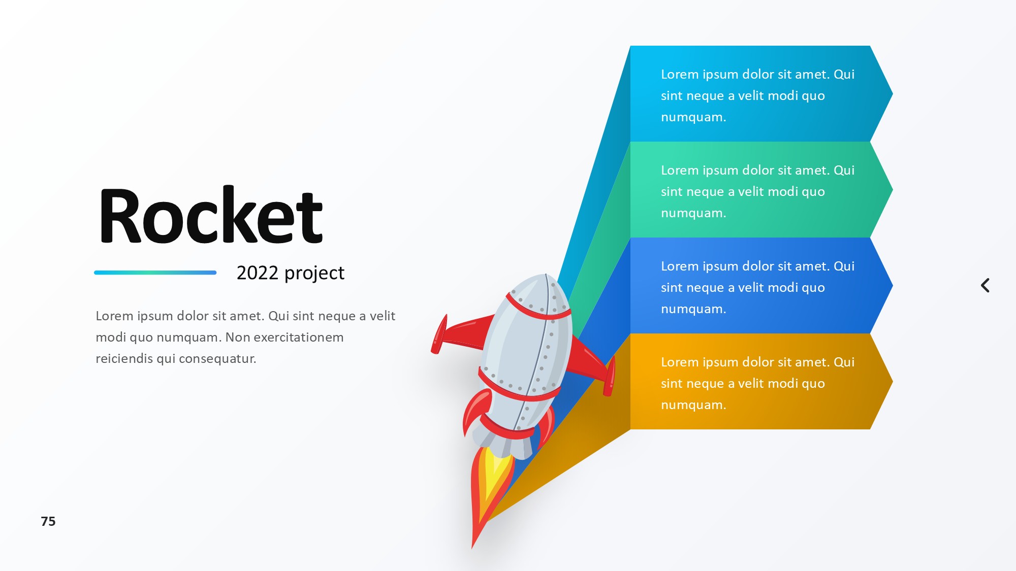 火箭图形信息图示PPT模板