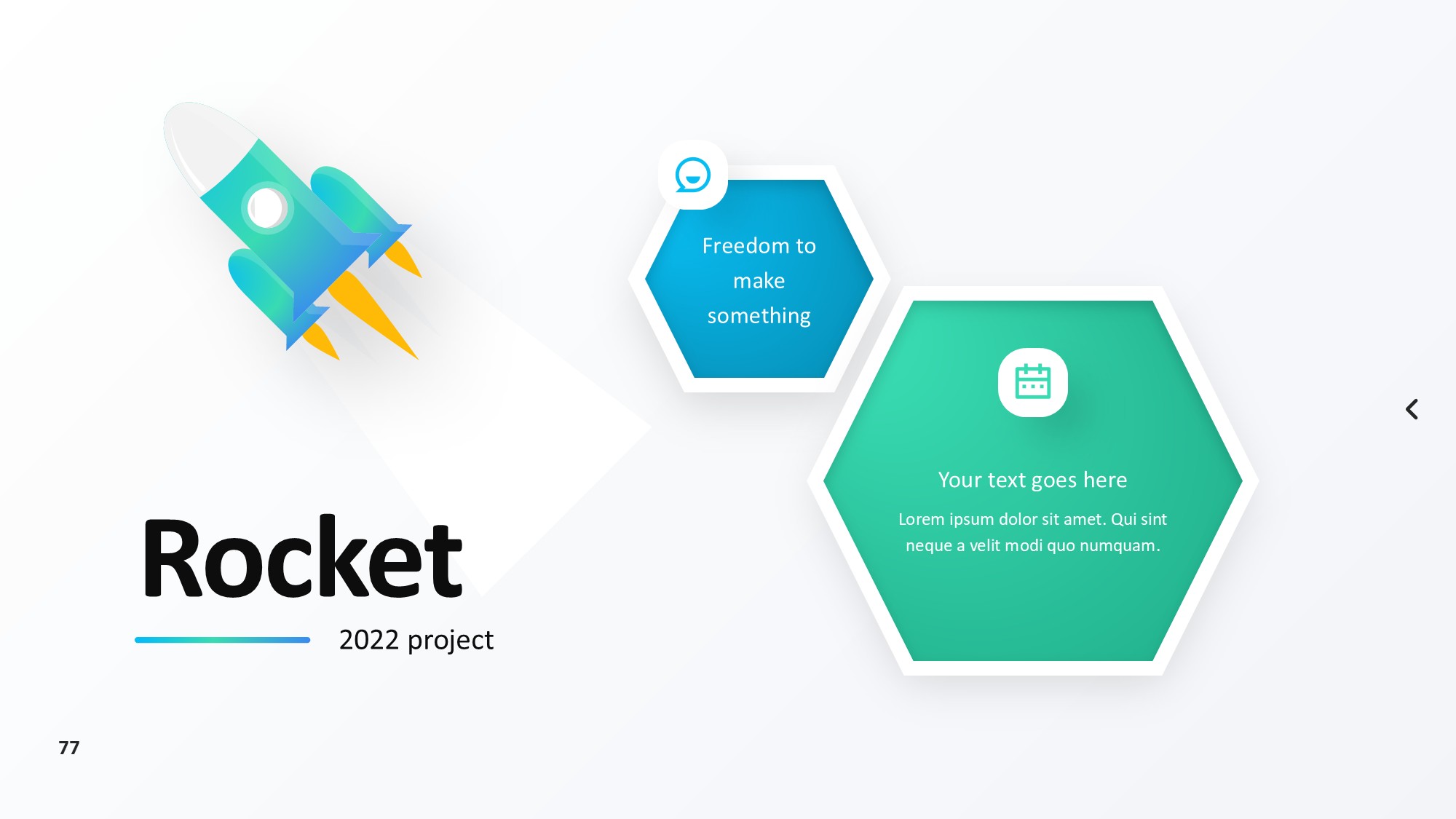 火箭图形信息图示PPT模板