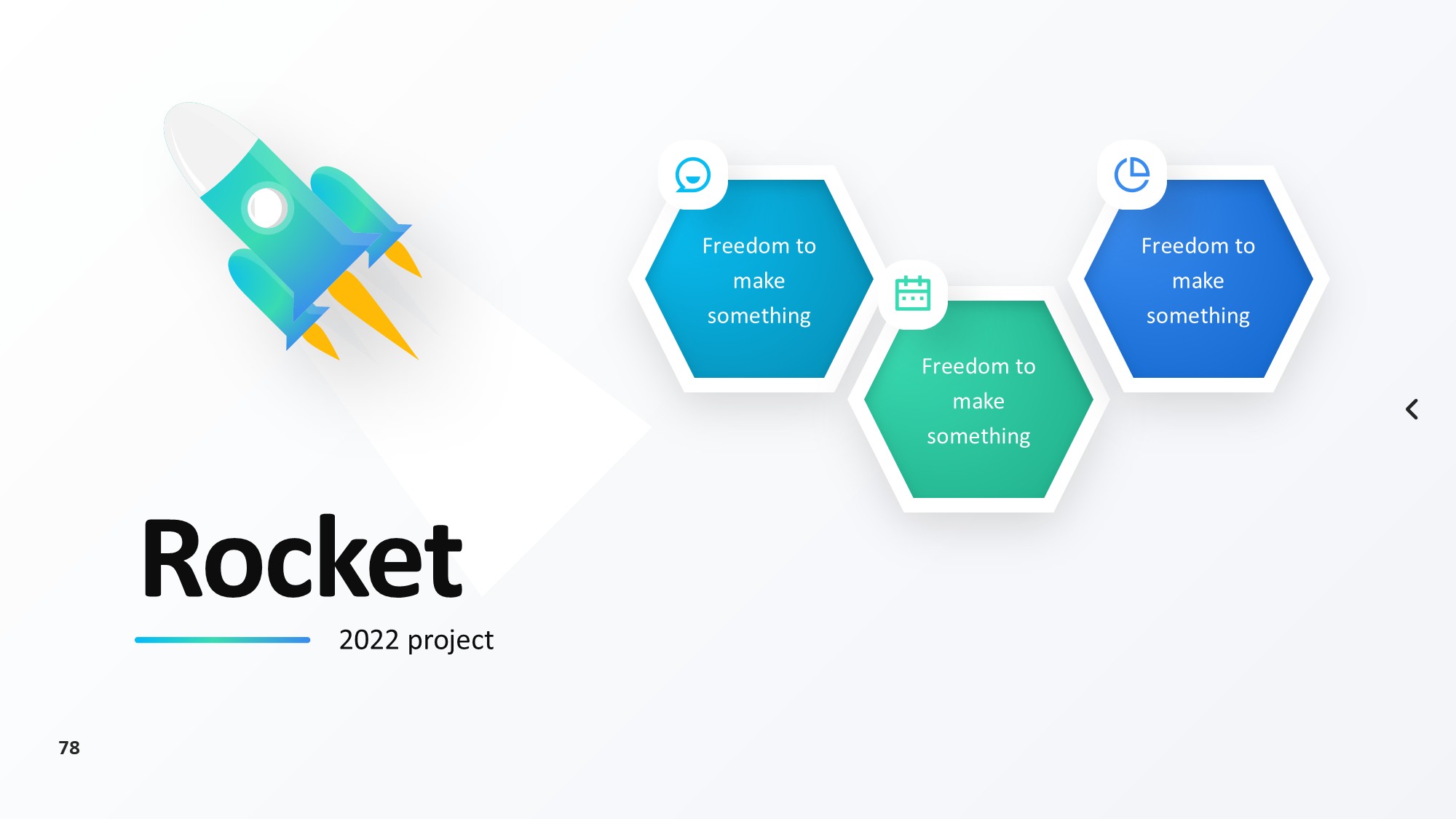 火箭图形信息图示PPT模板