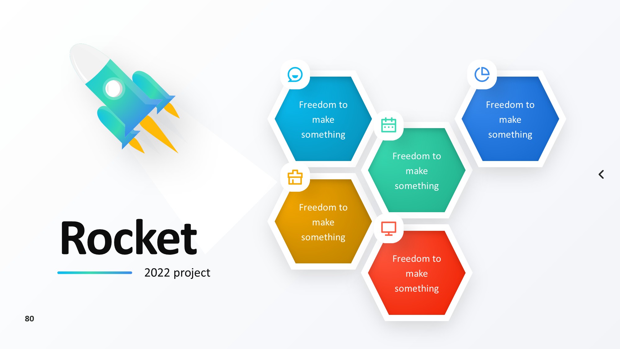 火箭图形信息图示PPT模板