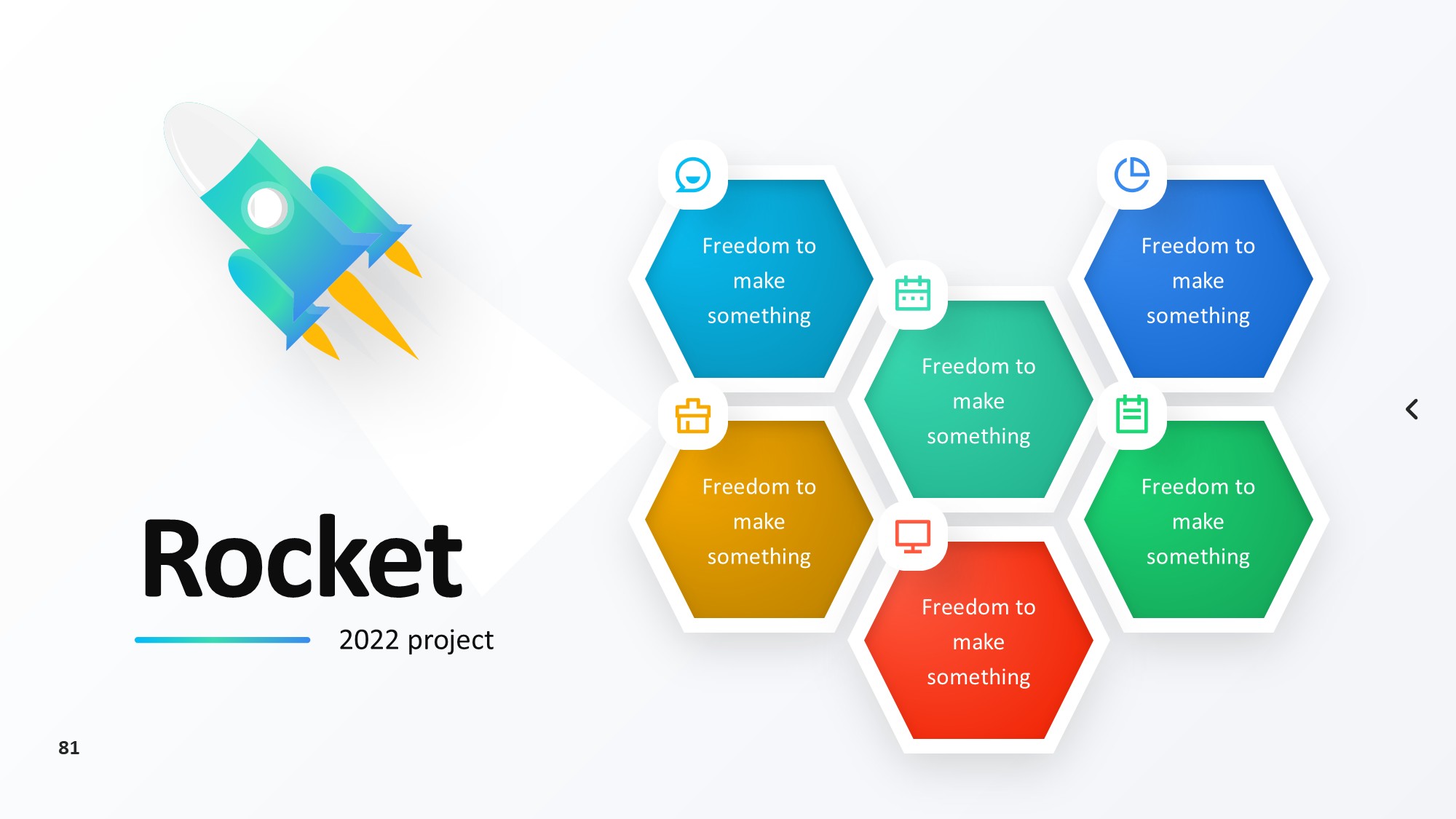 火箭图形信息图示PPT模板