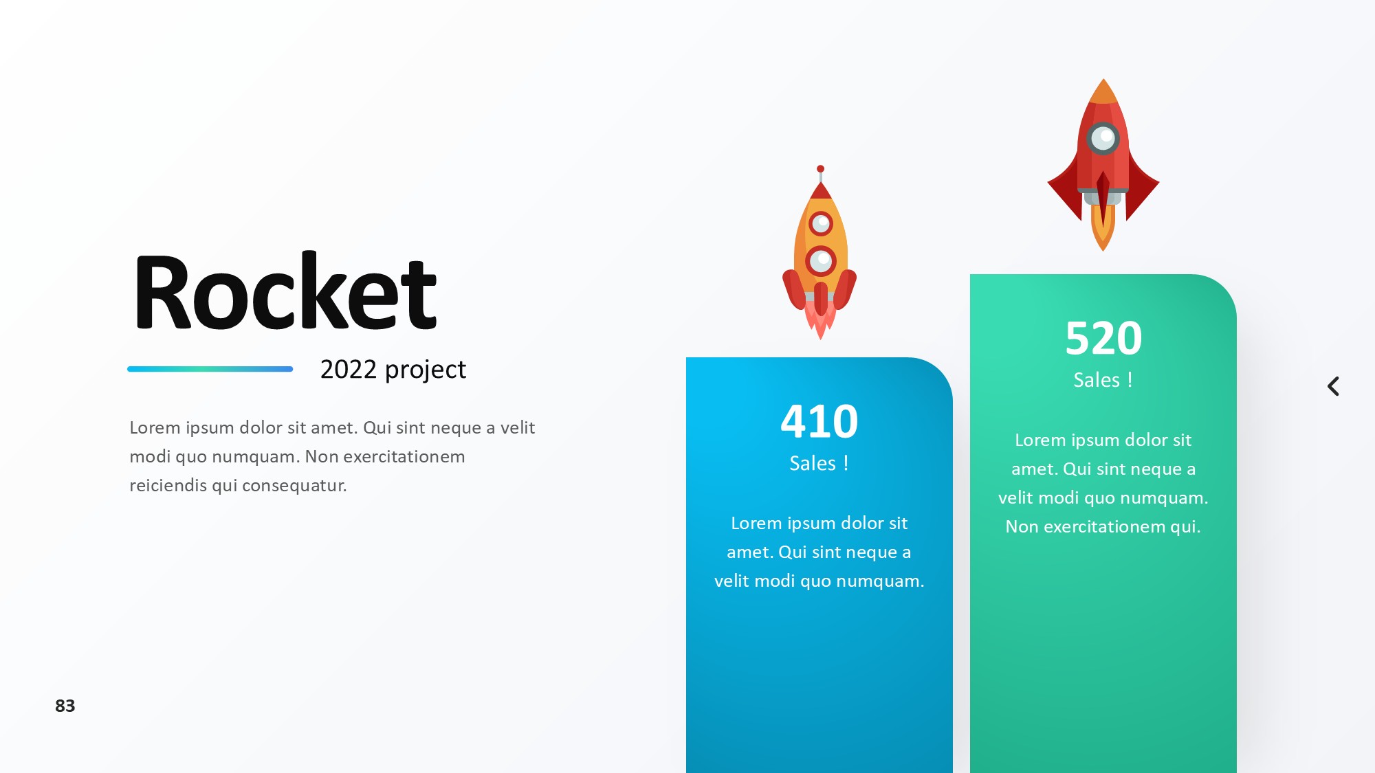 火箭图形信息图示PPT模板