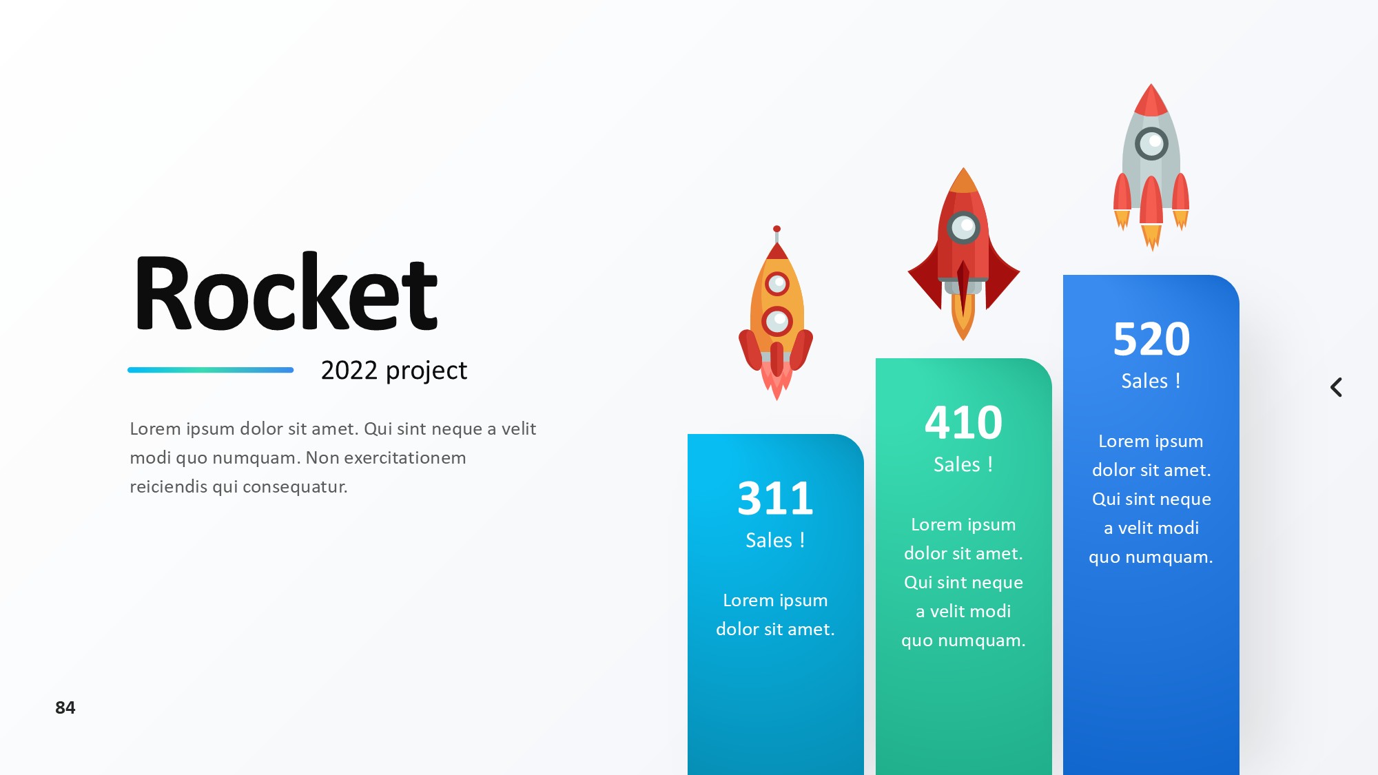 火箭图形信息图示PPT模板