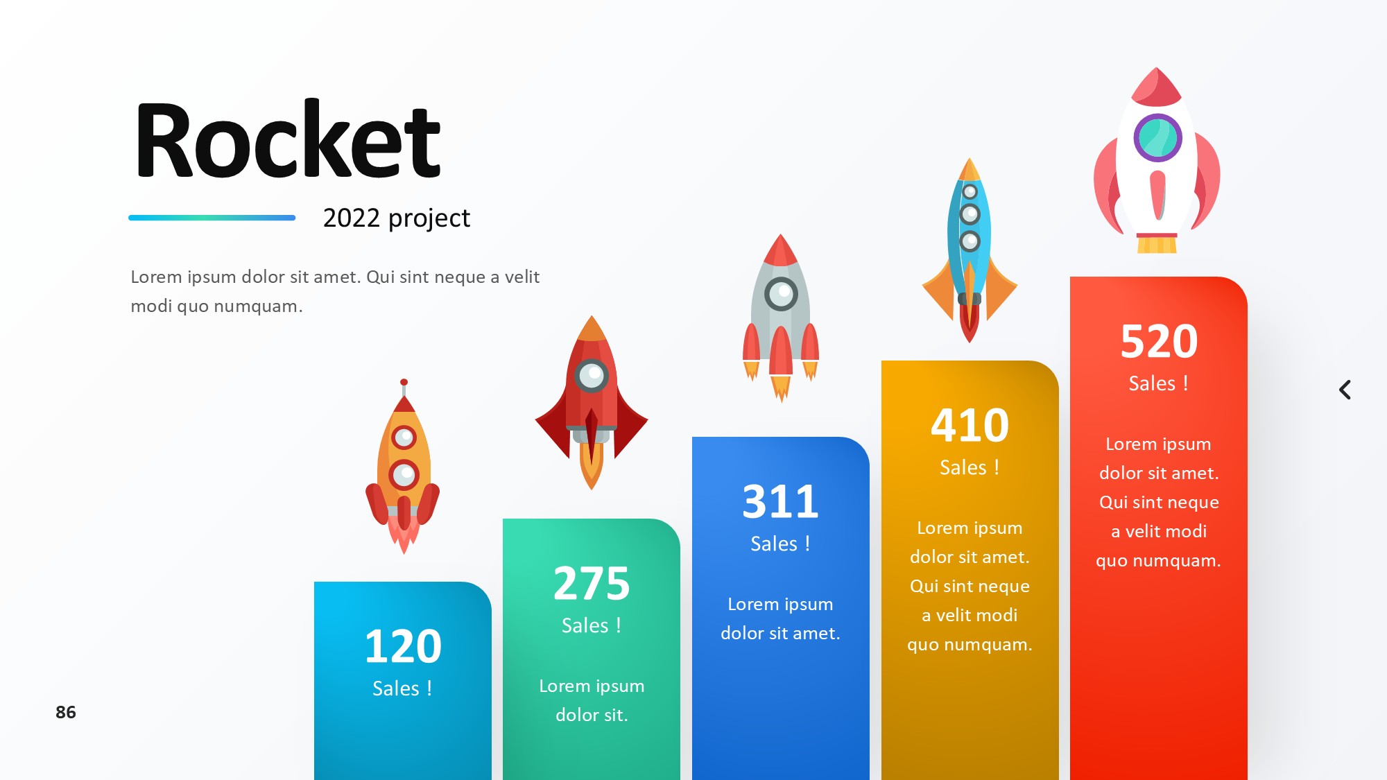 火箭图形信息图示PPT模板