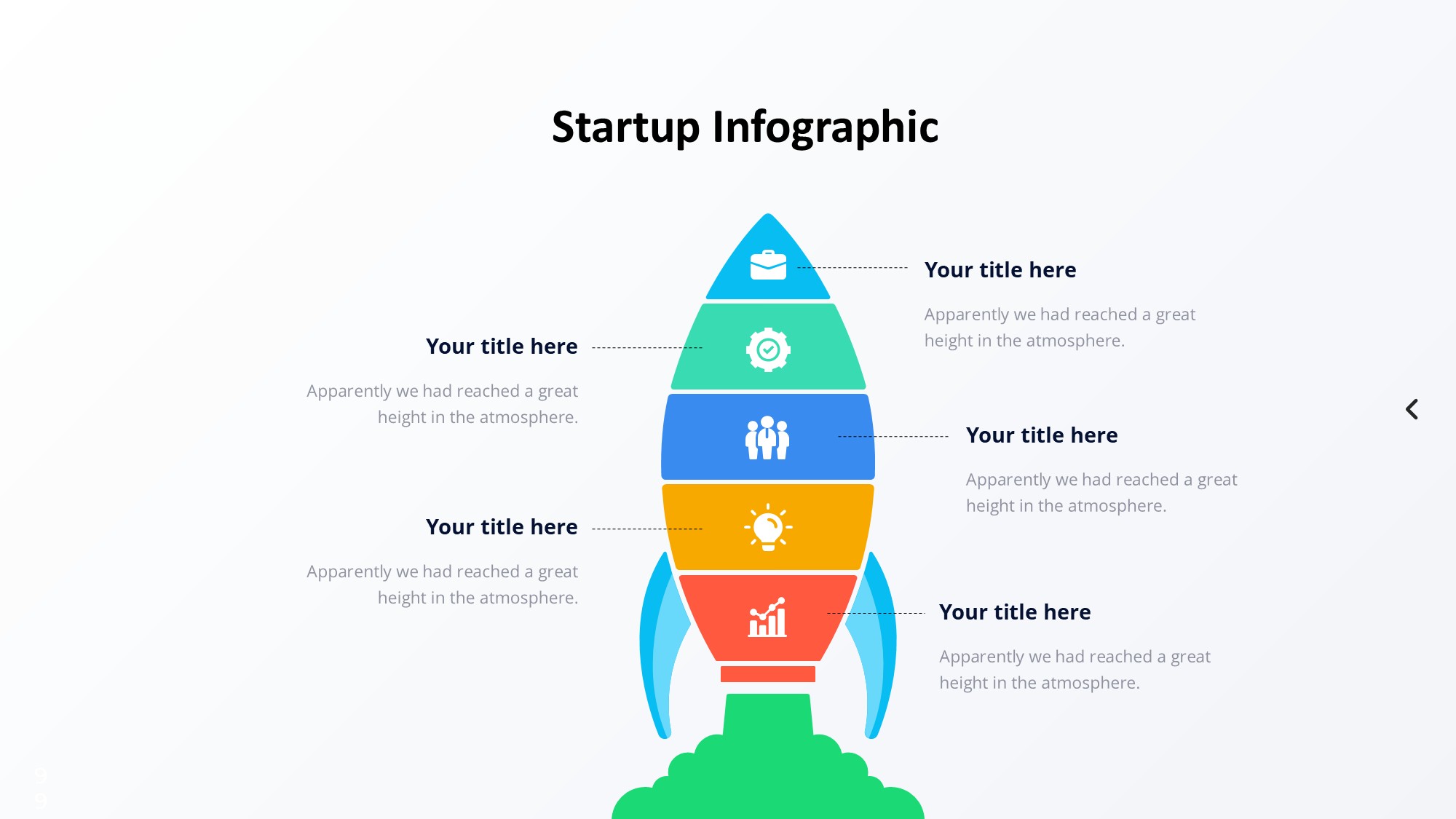 火箭图形信息图示PPT模板