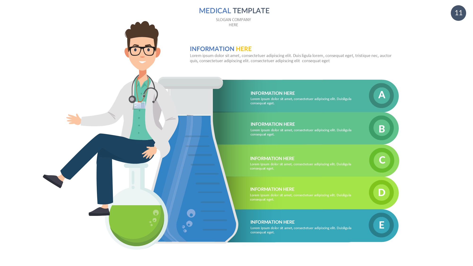 医疗医药图形信息图示PPT模板