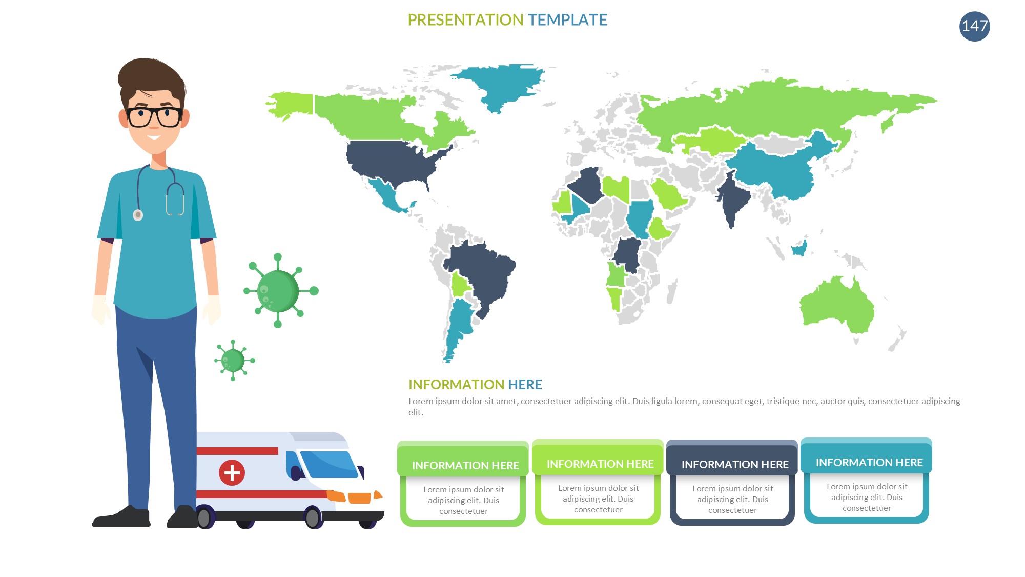 医疗医药图形信息图示PPT模板