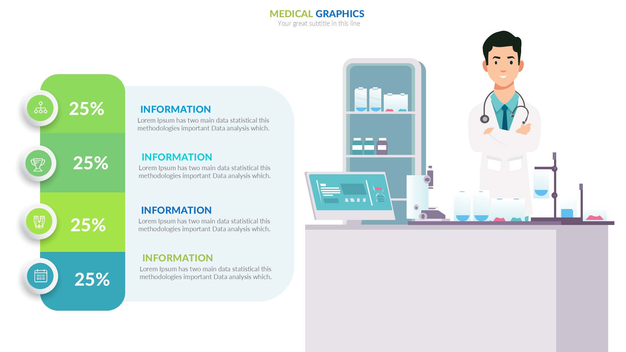 医疗医药图形信息图示PPT模板