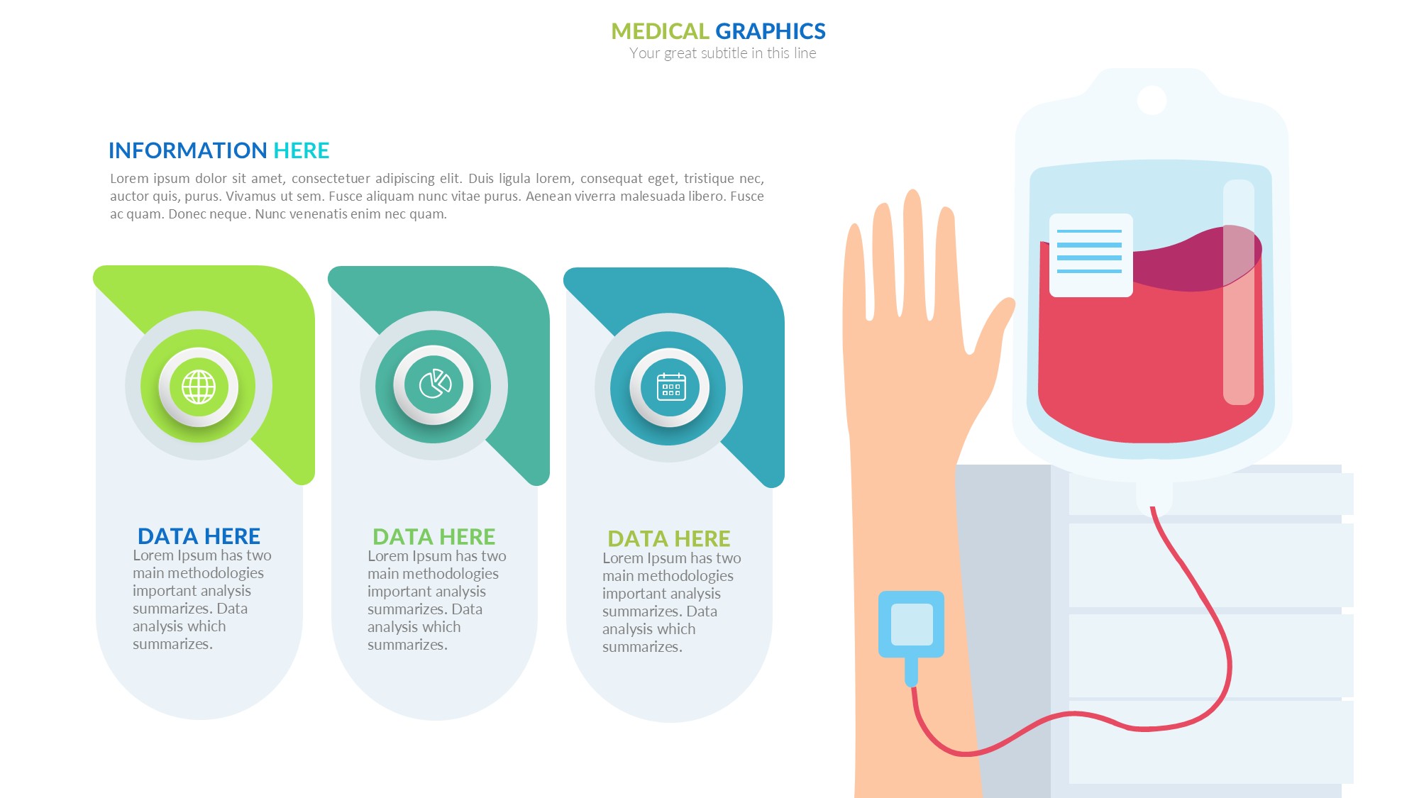 医疗医药图形信息图示PPT模板