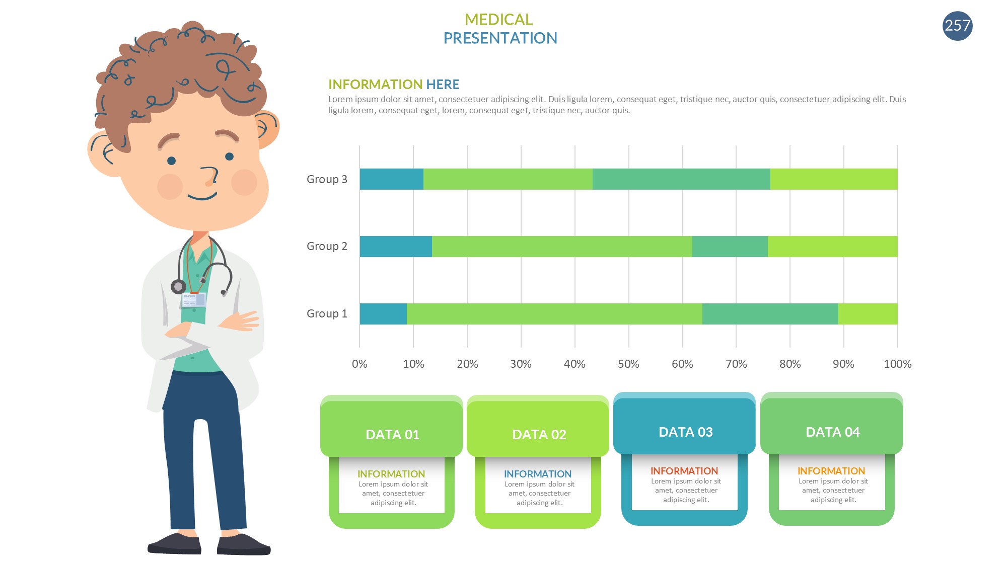 医疗医药图形信息图示PPT模板