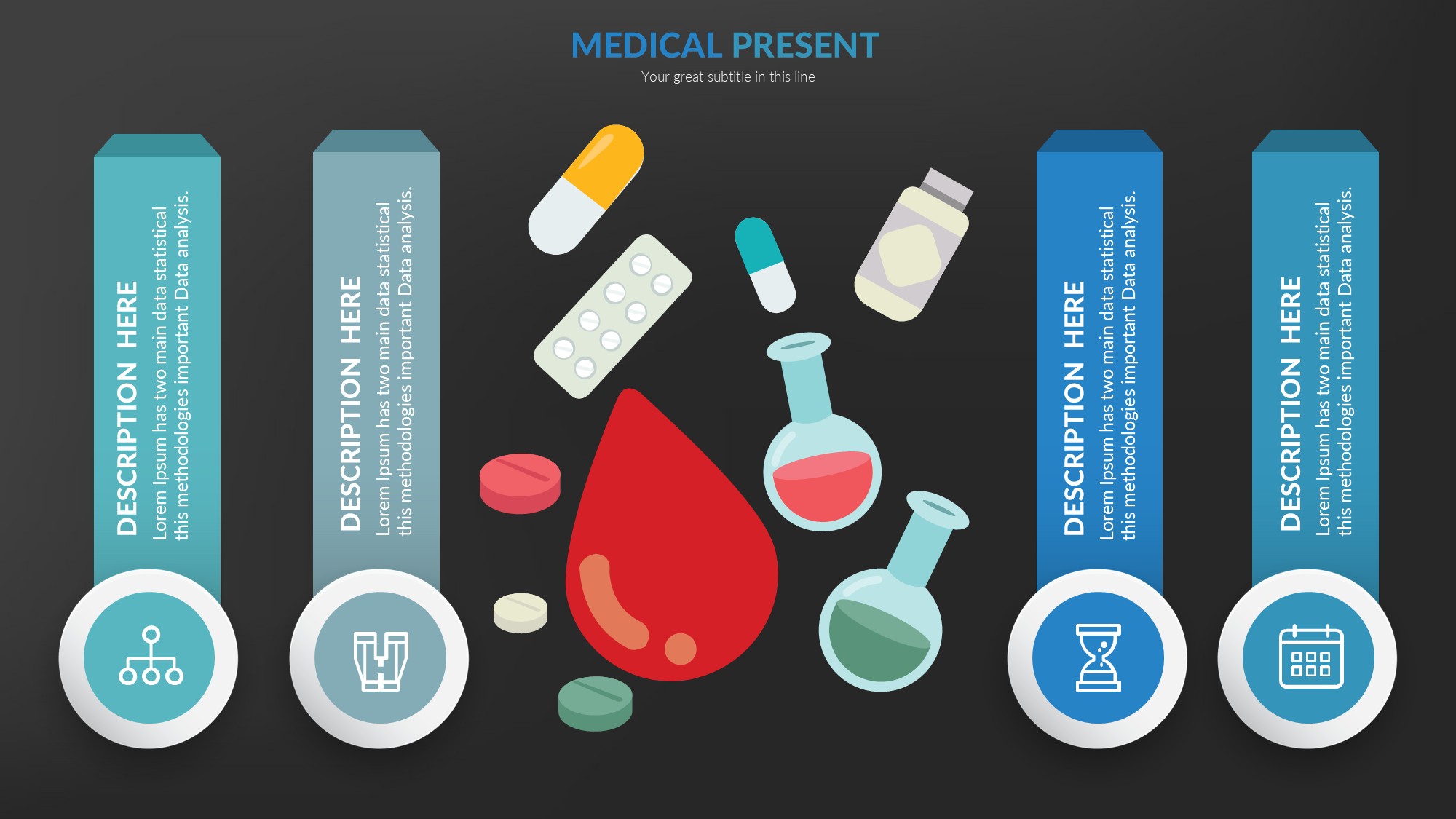 医疗医药图形信息图示PPT模板