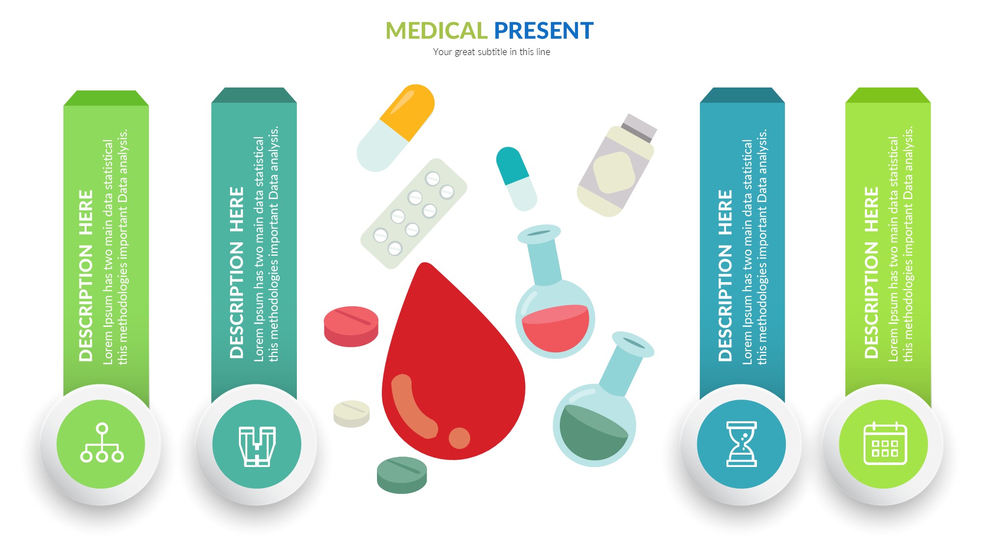 医疗医药图形信息图示PPT模板