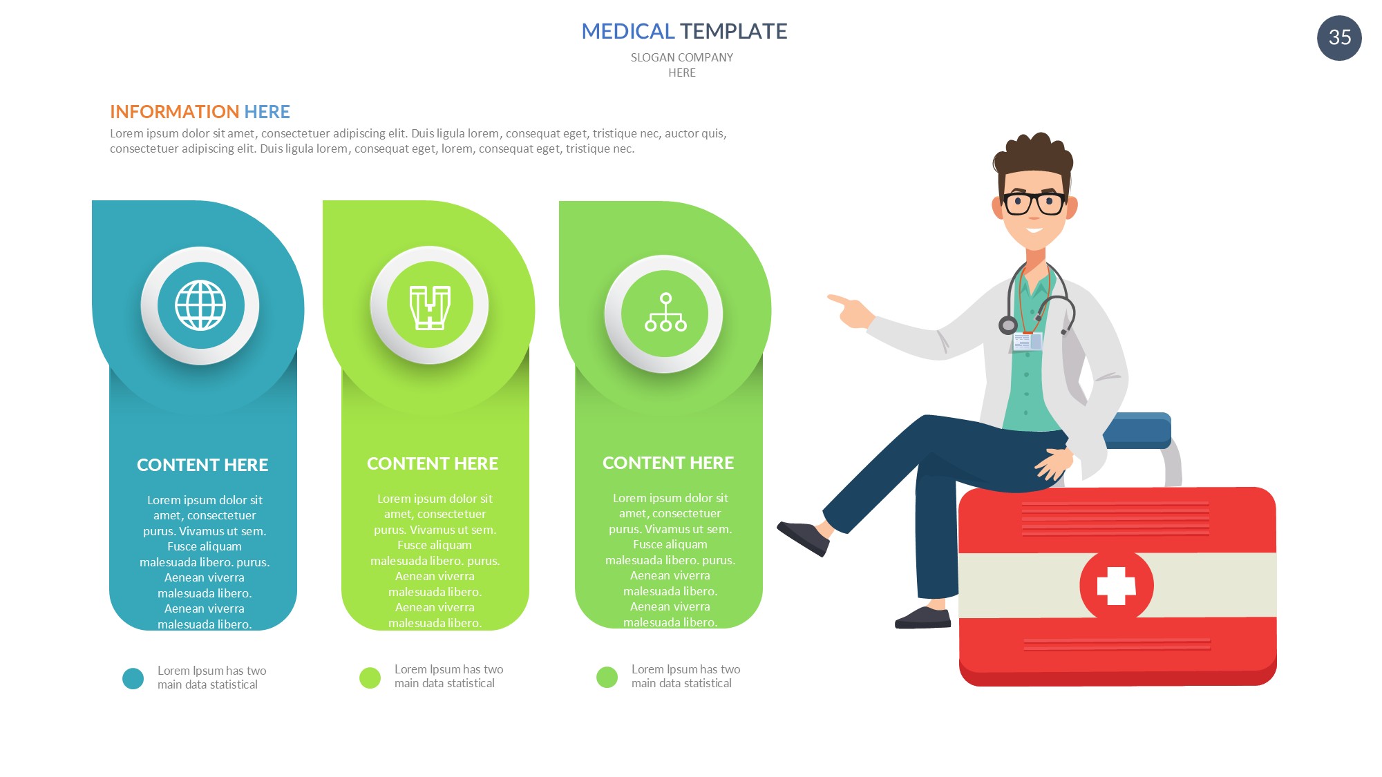 医疗医药图形信息图示PPT模板