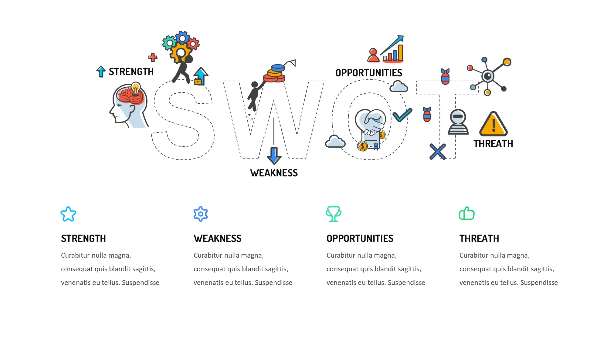 线条图形信息图示PPT模板
