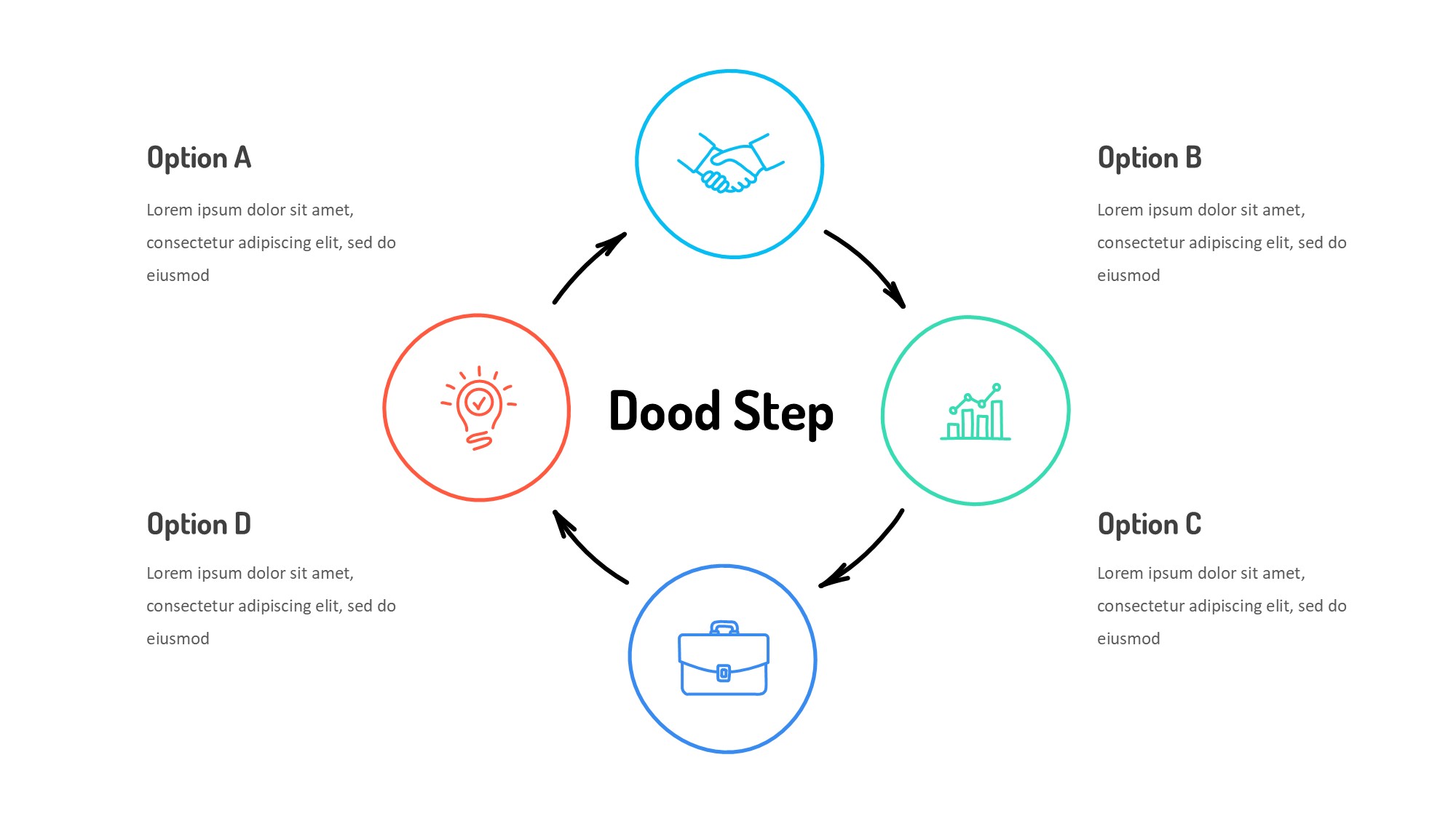 线条图形信息图示PPT模板