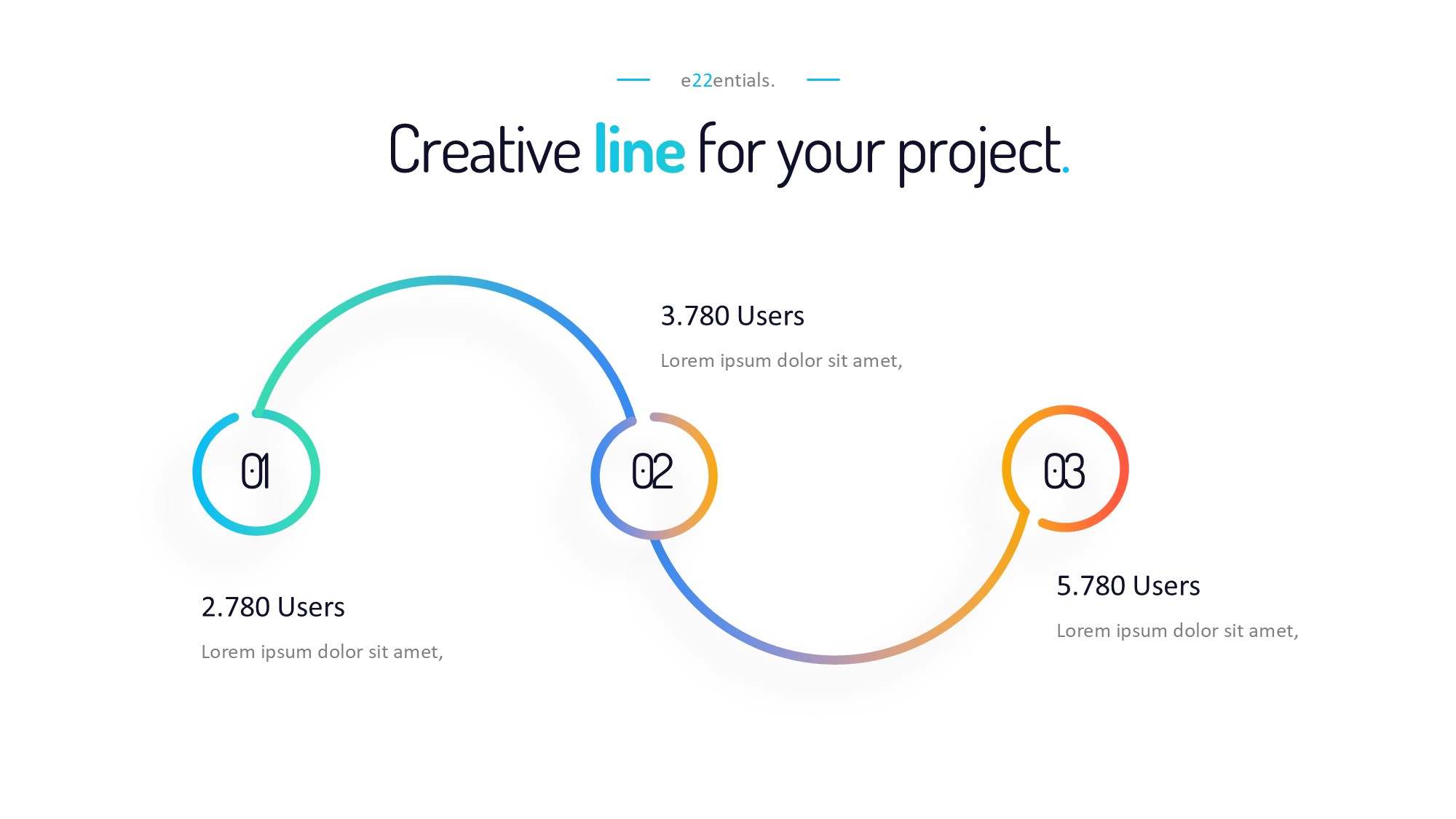 线条图形信息图示PPT模板