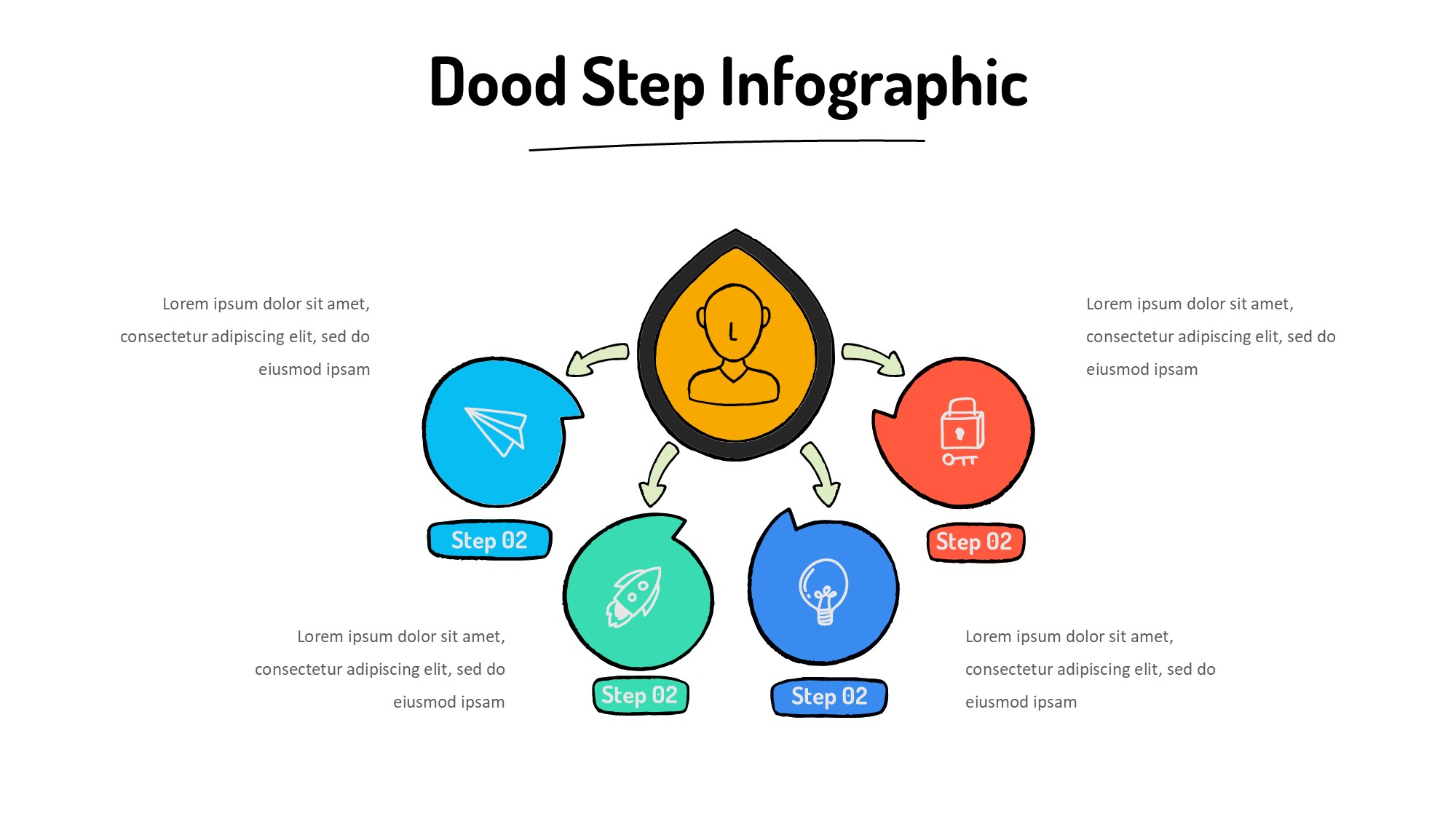 线条图形信息图示PPT模板