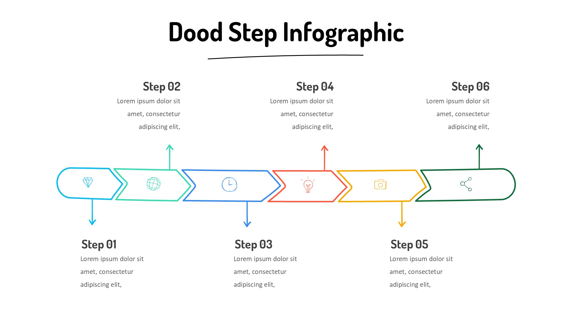 线条图形信息图示PPT模板