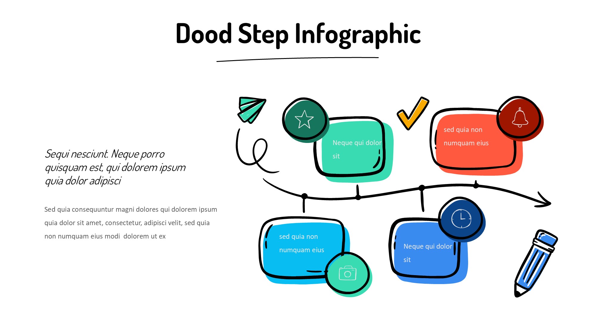 线条图形信息图示PPT模板