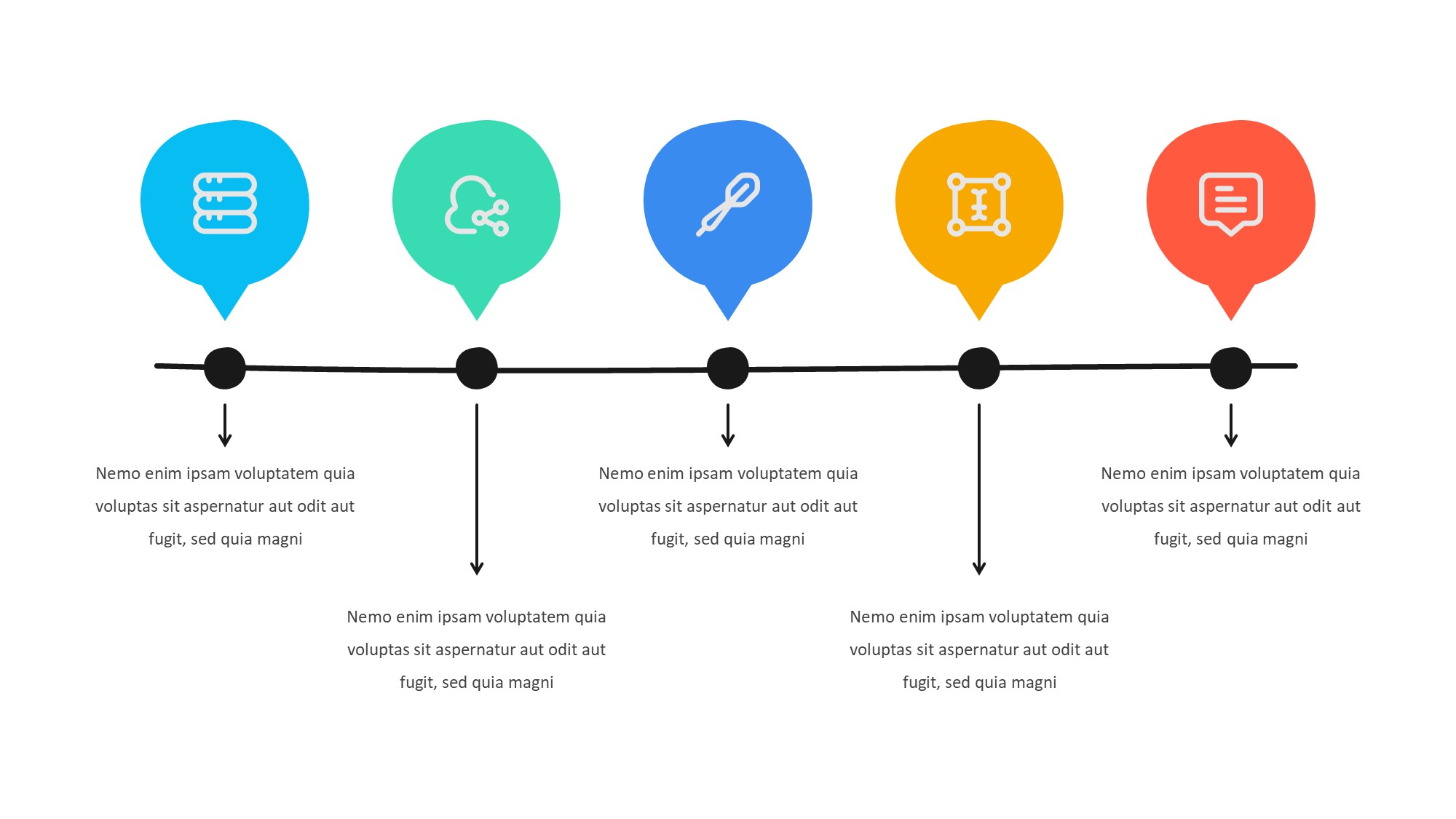 线条图形信息图示PPT模板