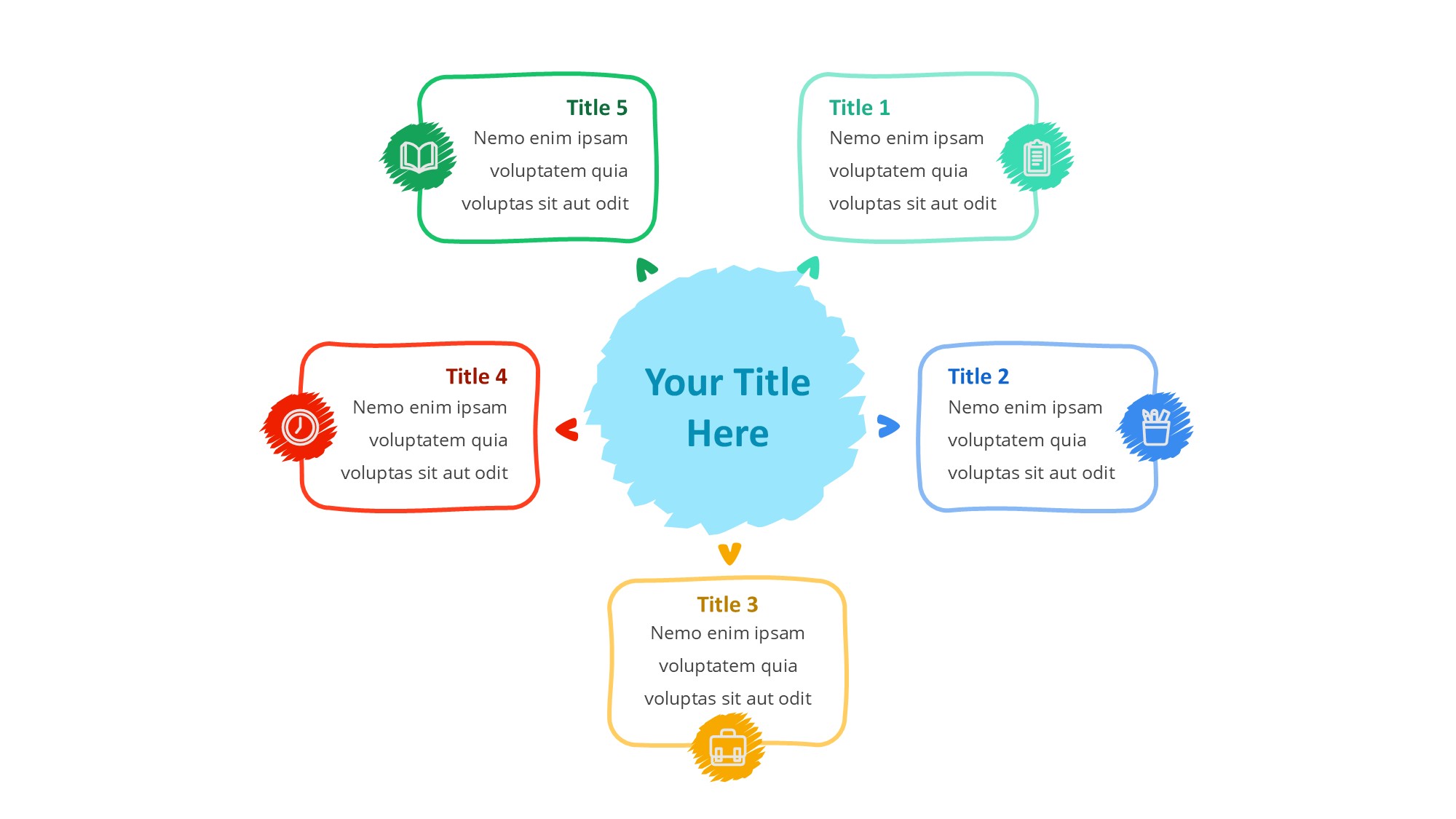 线条图形信息图示PPT模板