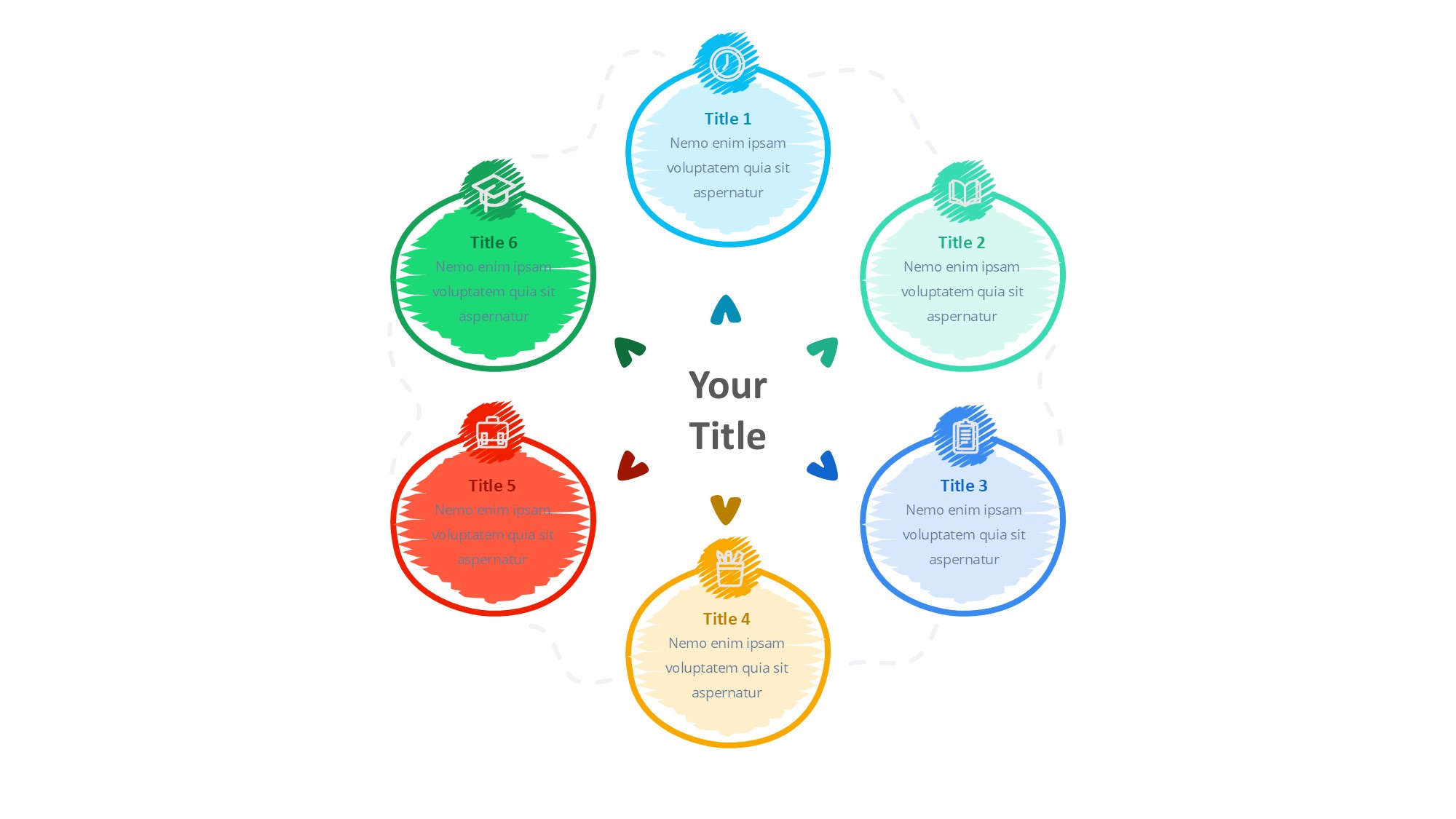 线条图形信息图示PPT模板