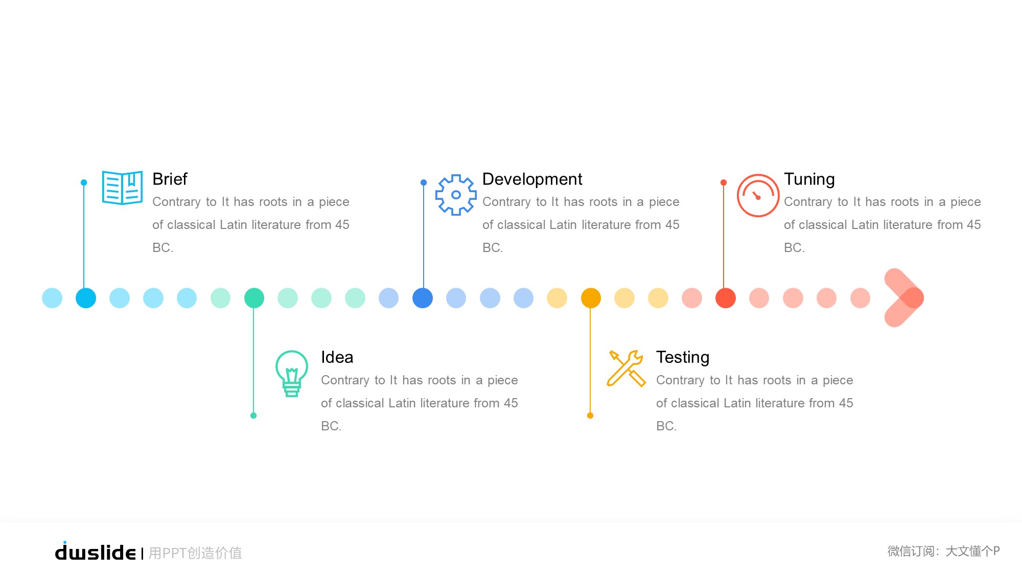 鱼骨图形信息图示PPT模板