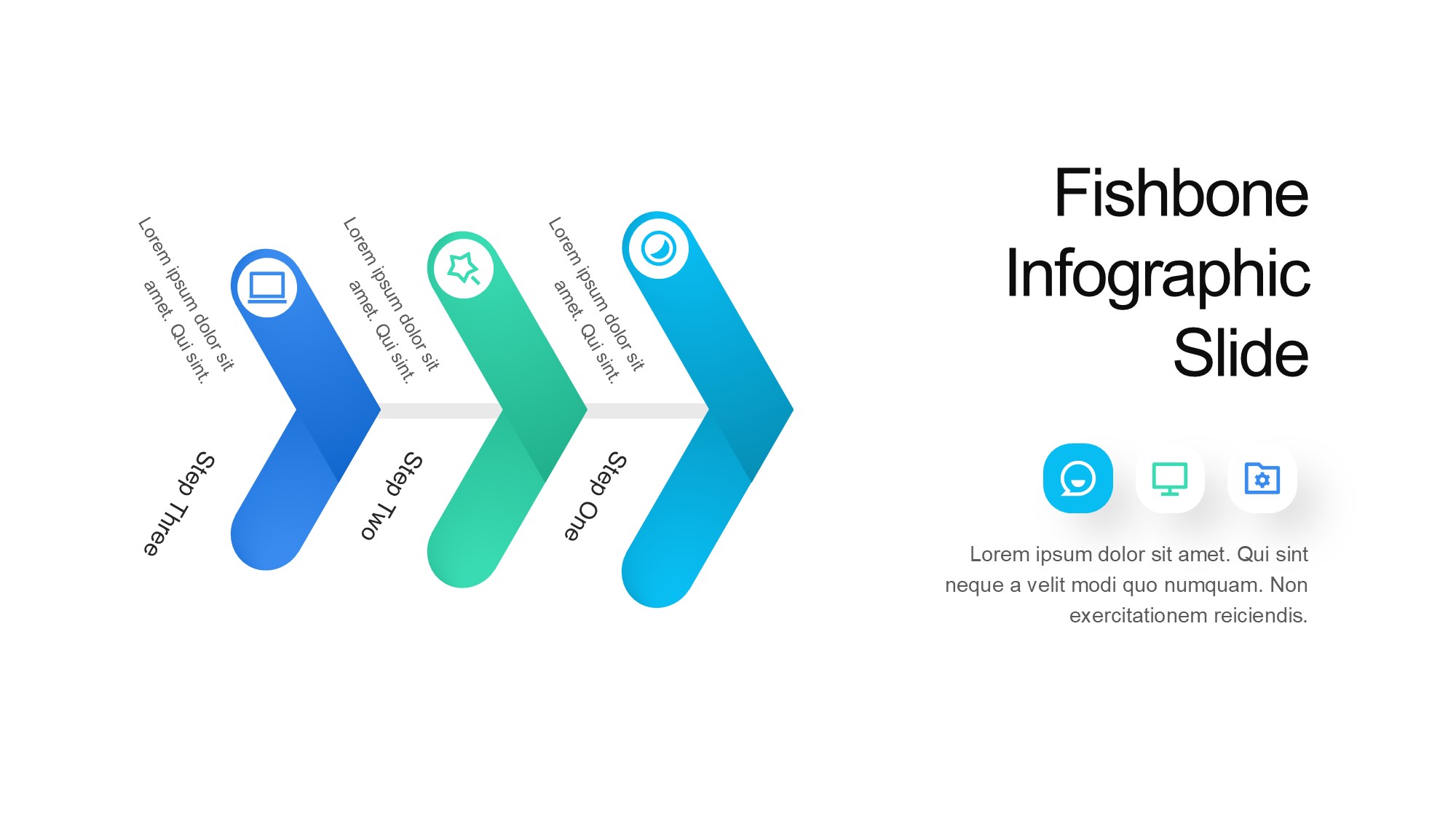 鱼骨图形信息图示PPT模板