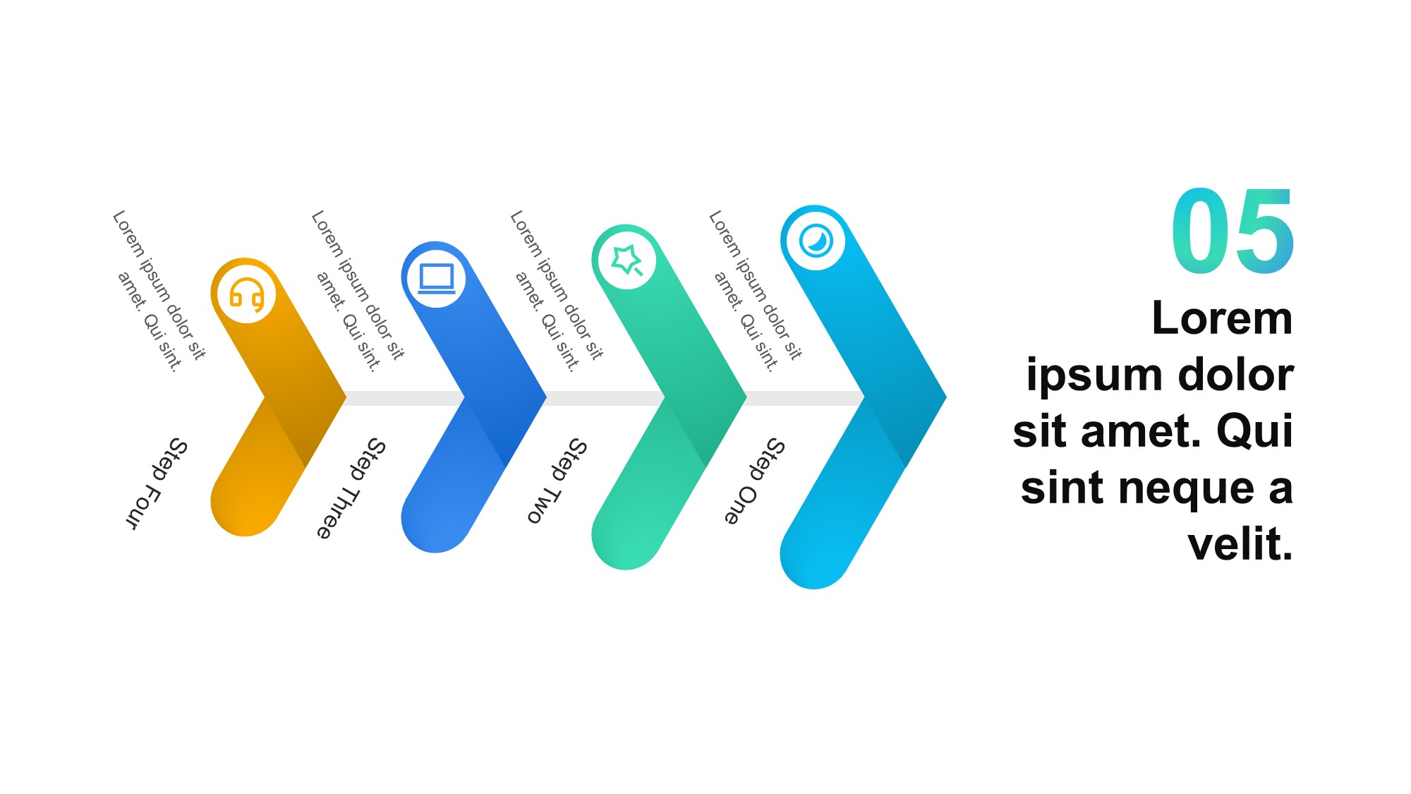 鱼骨图形信息图示PPT模板