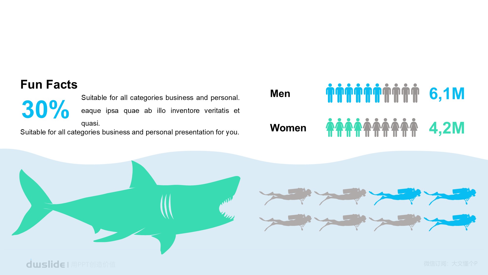 鱼骨图形信息图示PPT模板