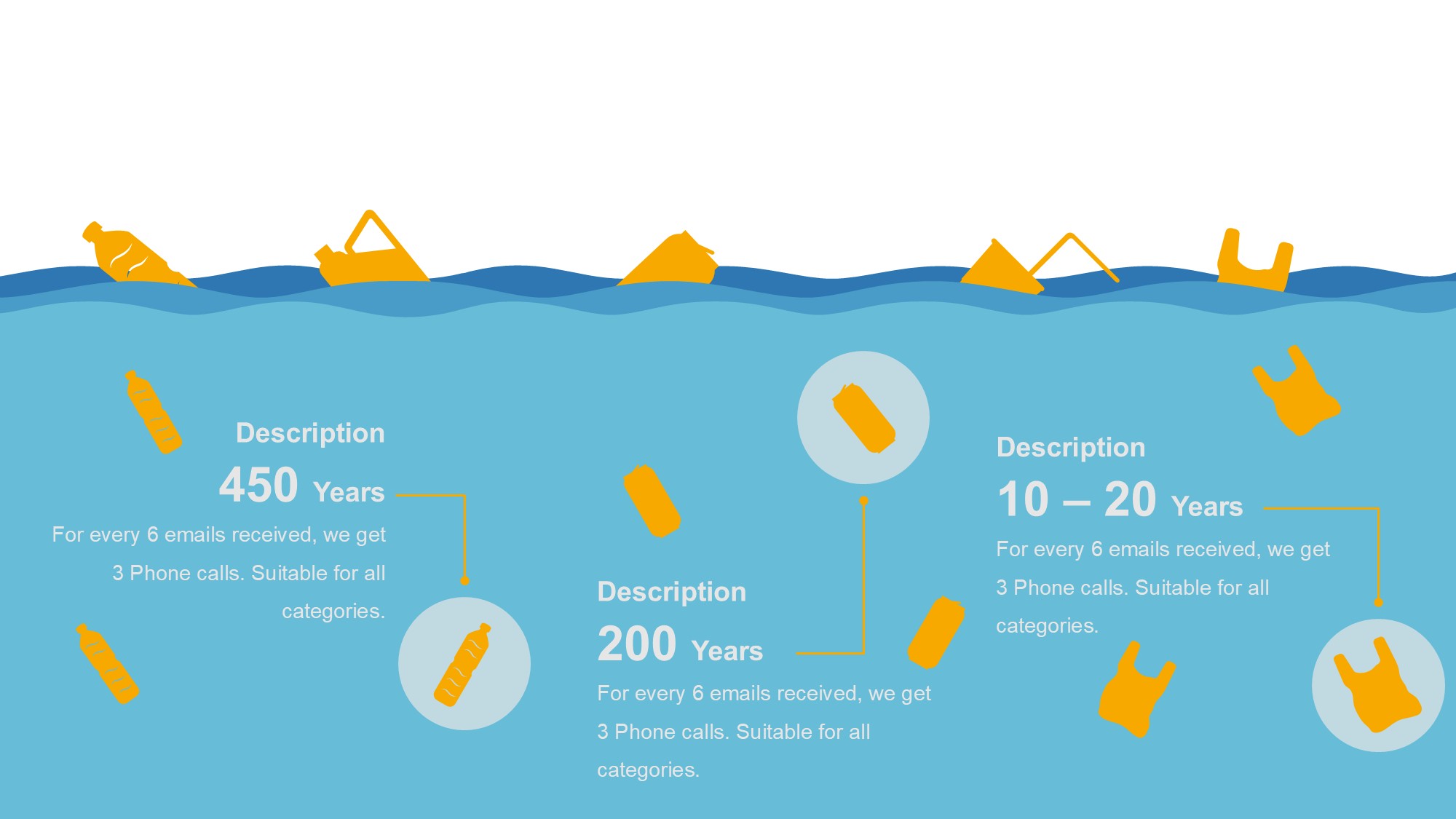 鱼骨图形信息图示PPT模板