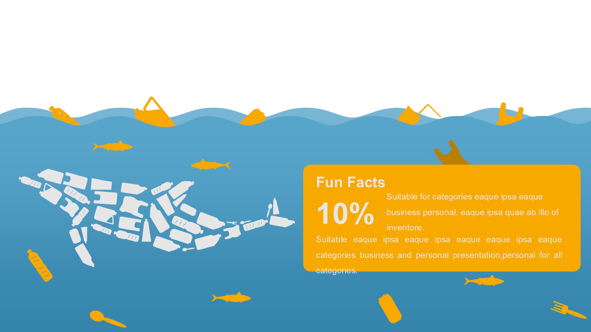 鱼骨图形信息图示PPT模板