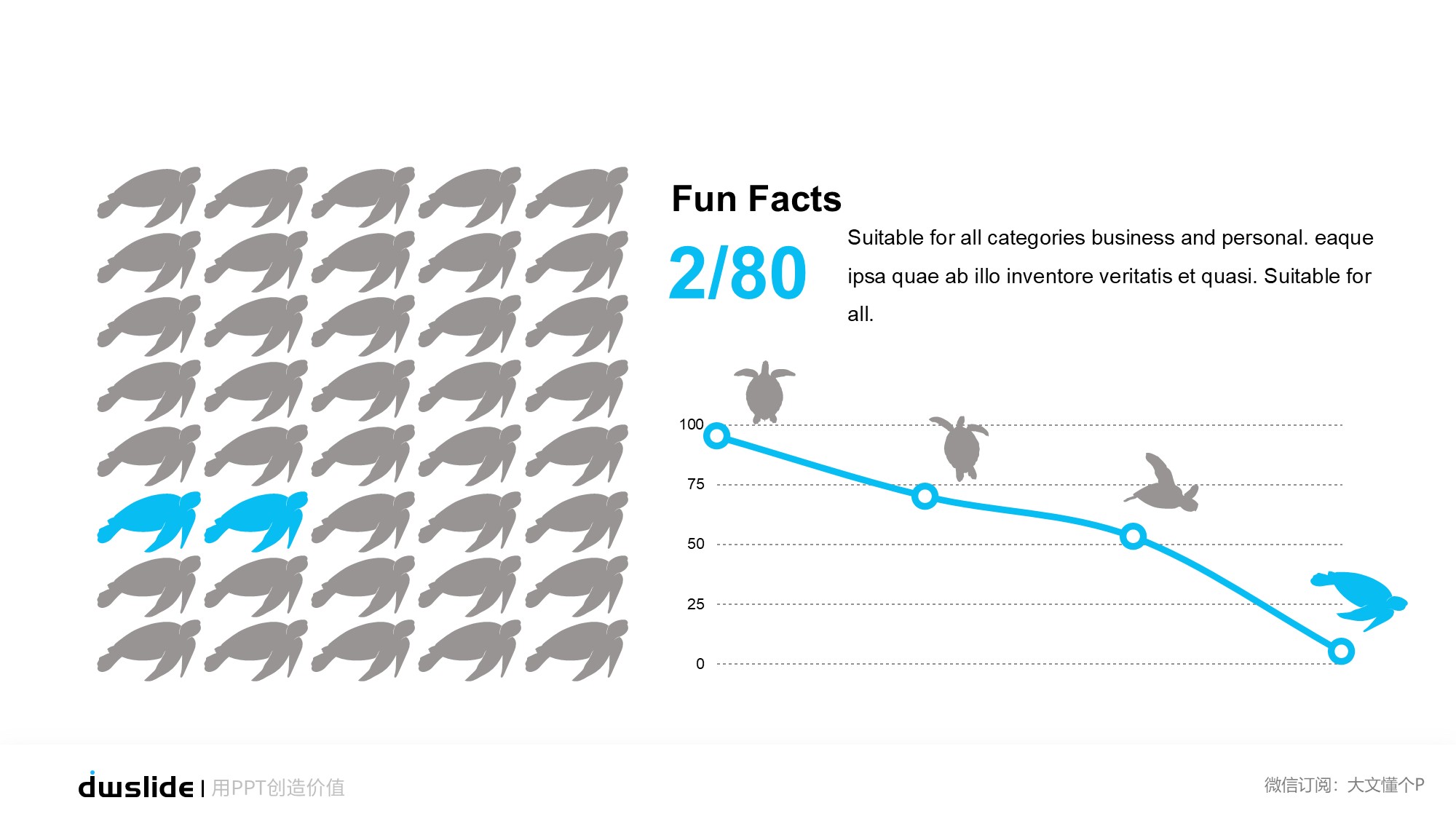 鱼骨图形信息图示PPT模板