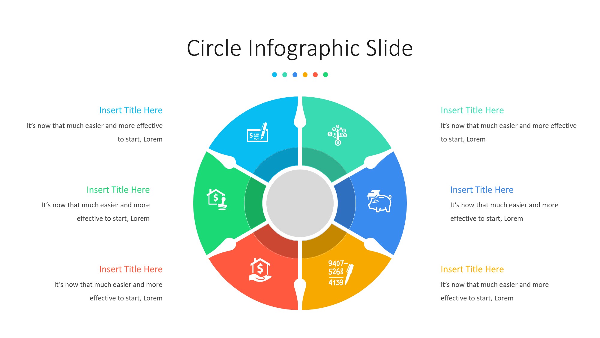圆形循环图形信息图示PPT模板