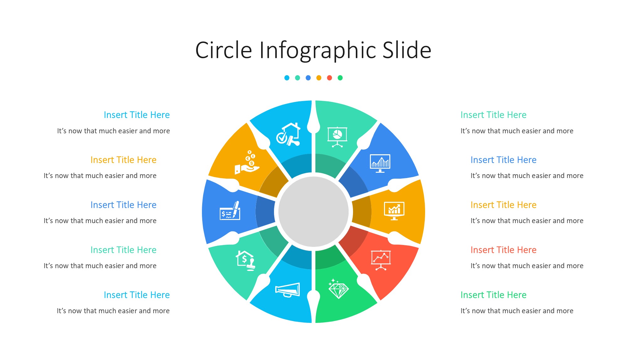 圆形循环图形信息图示PPT模板