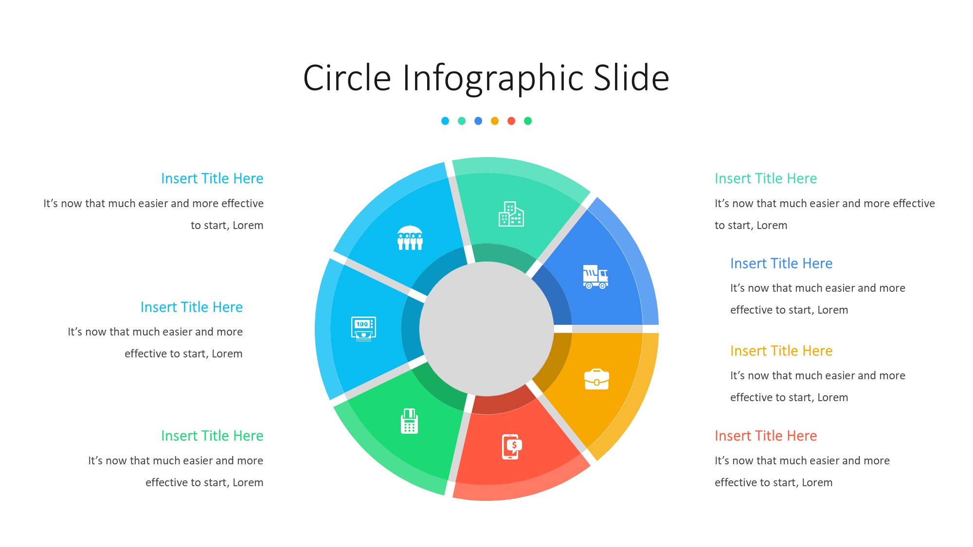 圆形循环图形信息图示PPT模板
